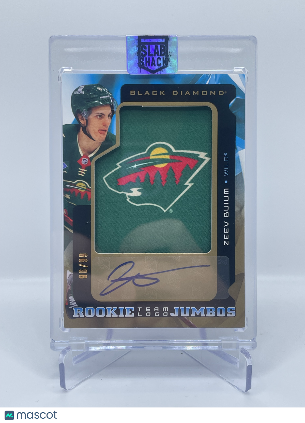 2025 UPPER DECK BLACK DIAMOND ZEEV BUIUM TEAM LOGO JUMBOS AUTO GOLD /99 RC