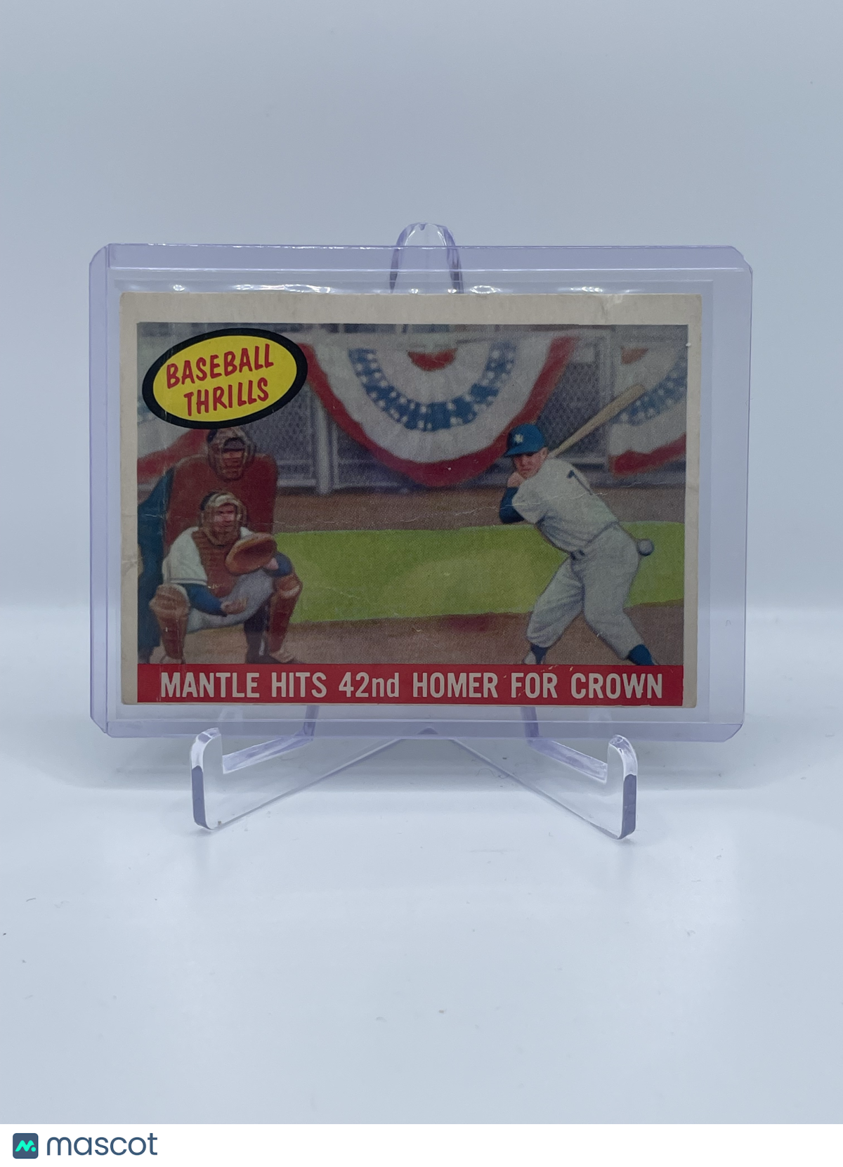1959 MICKEY MANTLE TOPPS BASEBALL THRILLS