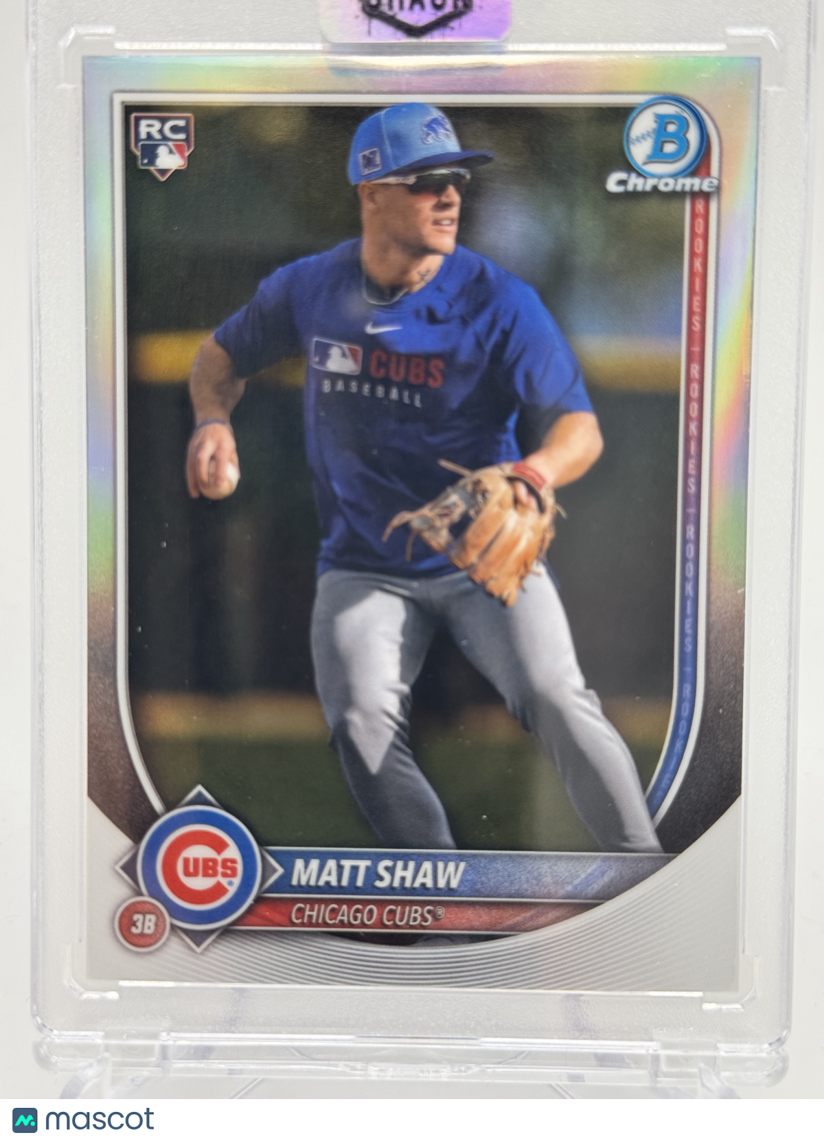 2025 BOWMAN CHROME MATT SHAW IMAGE VARIATION REFRACTOR SP RC ROOKIE
