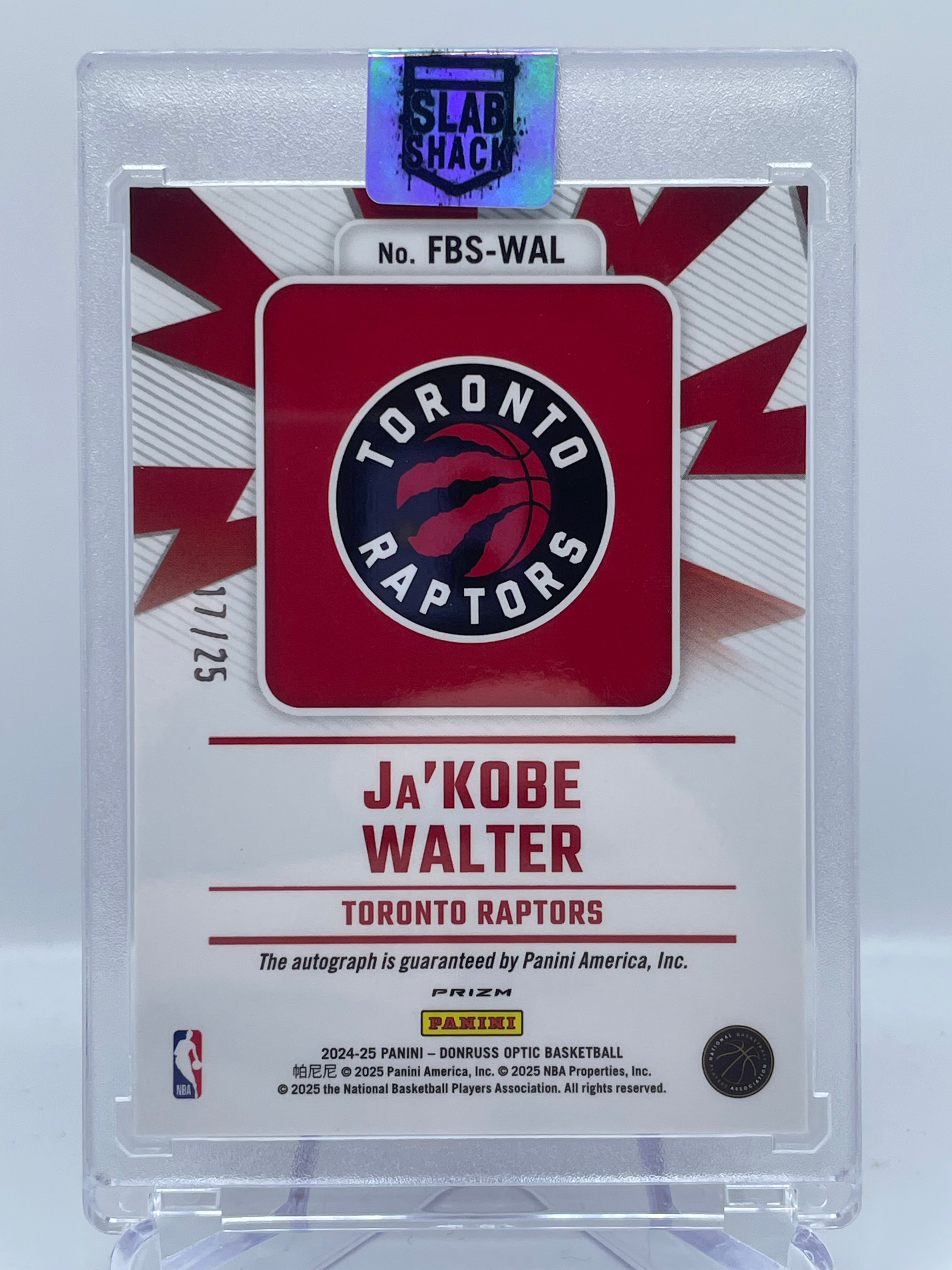 2024 OPTIC JAKOBE WALTER ROOKIE FAST BREAK SIGNATURES PINK FAST BREAK /25