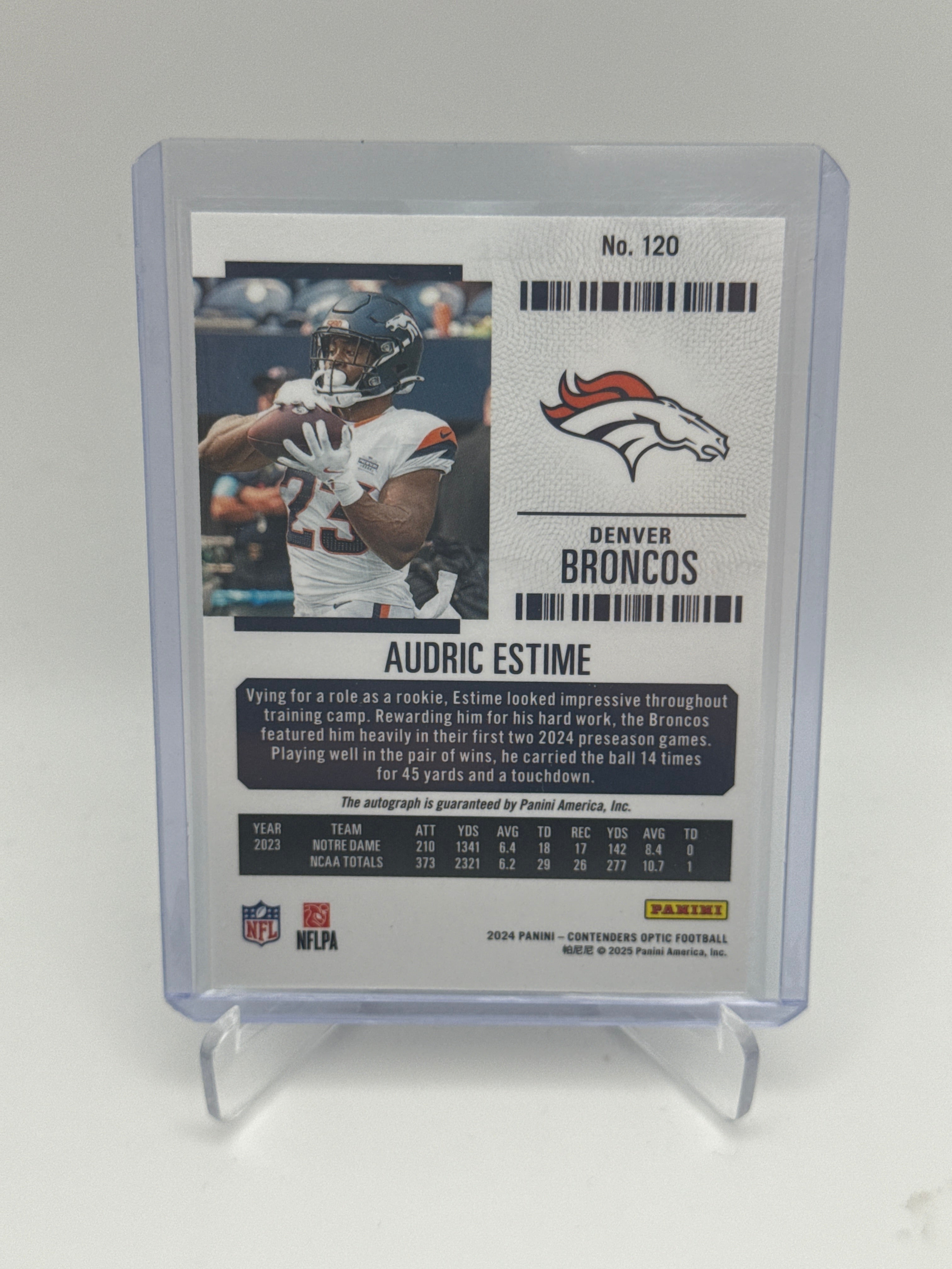 2024 CONTENDERS OPTIC AUDRIC ESTIME ROOKIE TICKET AUTO RC