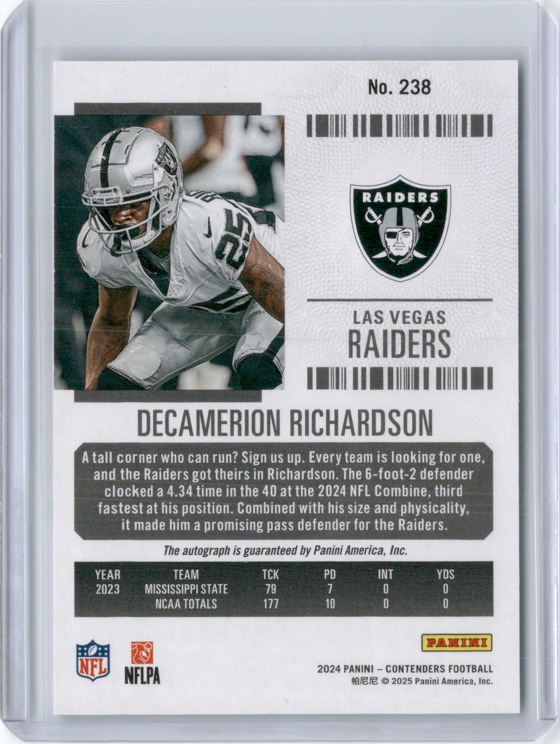 2024 DECAMERION RICHARDSON CONTENDERS ROOKIE TICKET AUTO RC