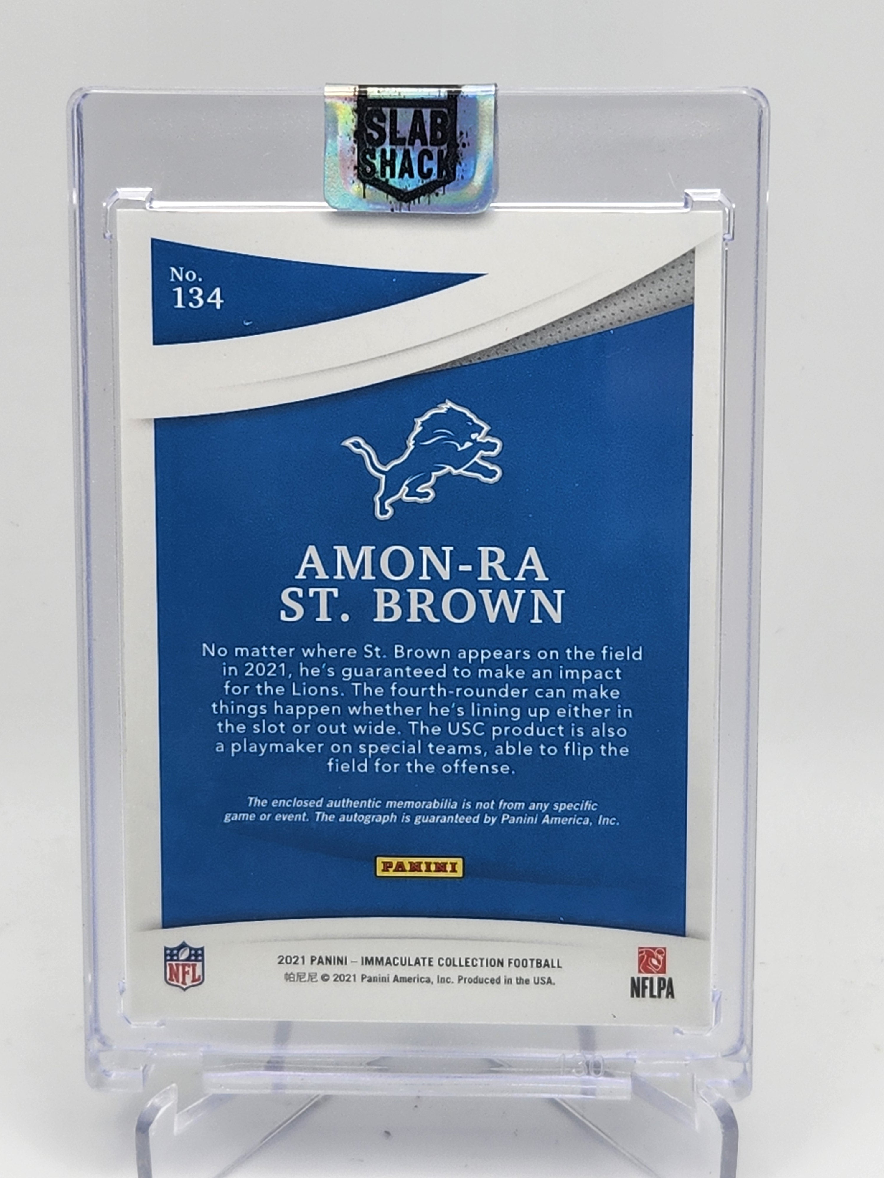2021 IMMACULATE AMON ST BROWN RPA /99 2 COLOR ROOKIE RC