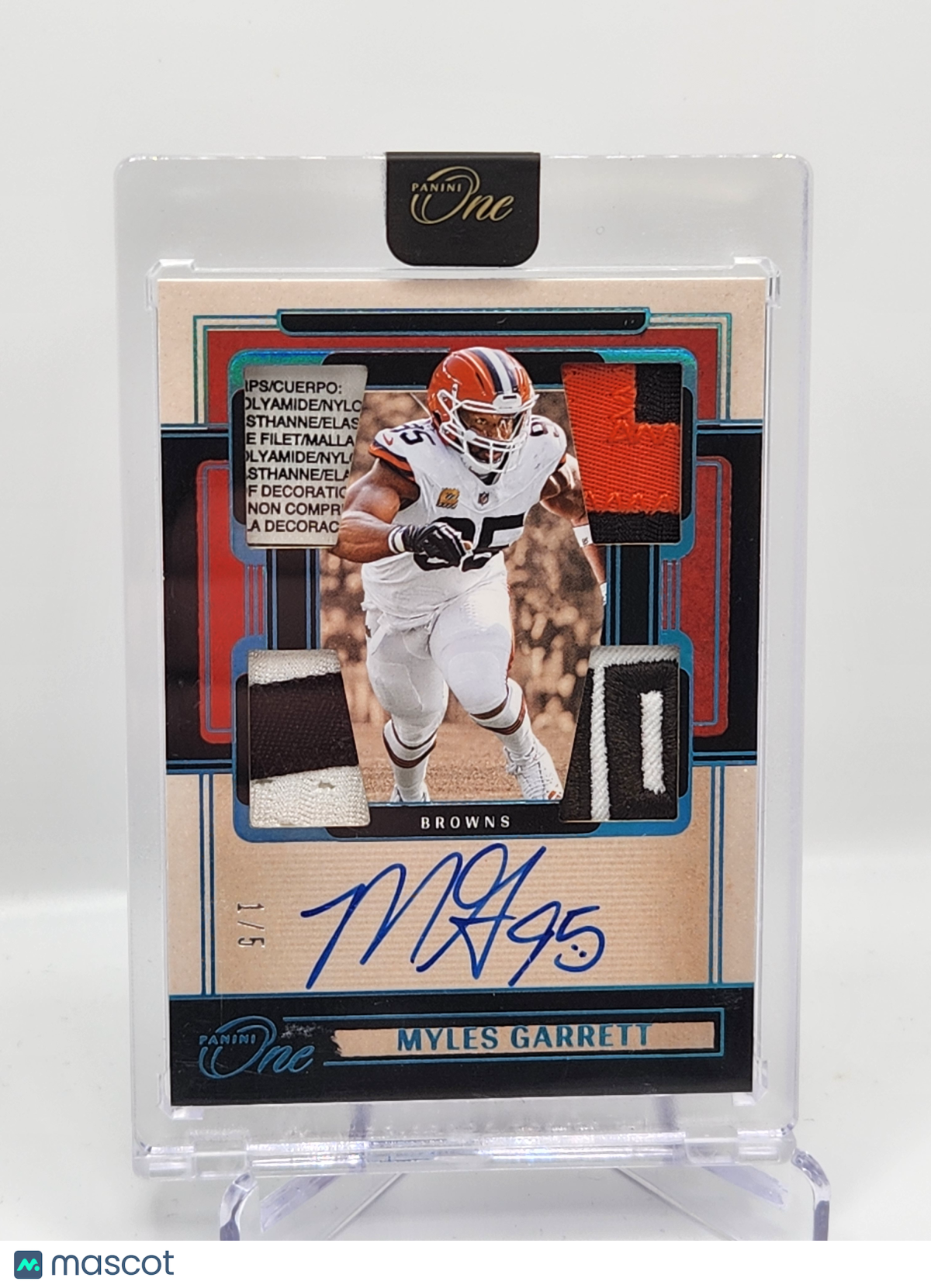 2024 PANINI ONE MYLES GARRETT QUAD PATCH AUTO /5 TAG