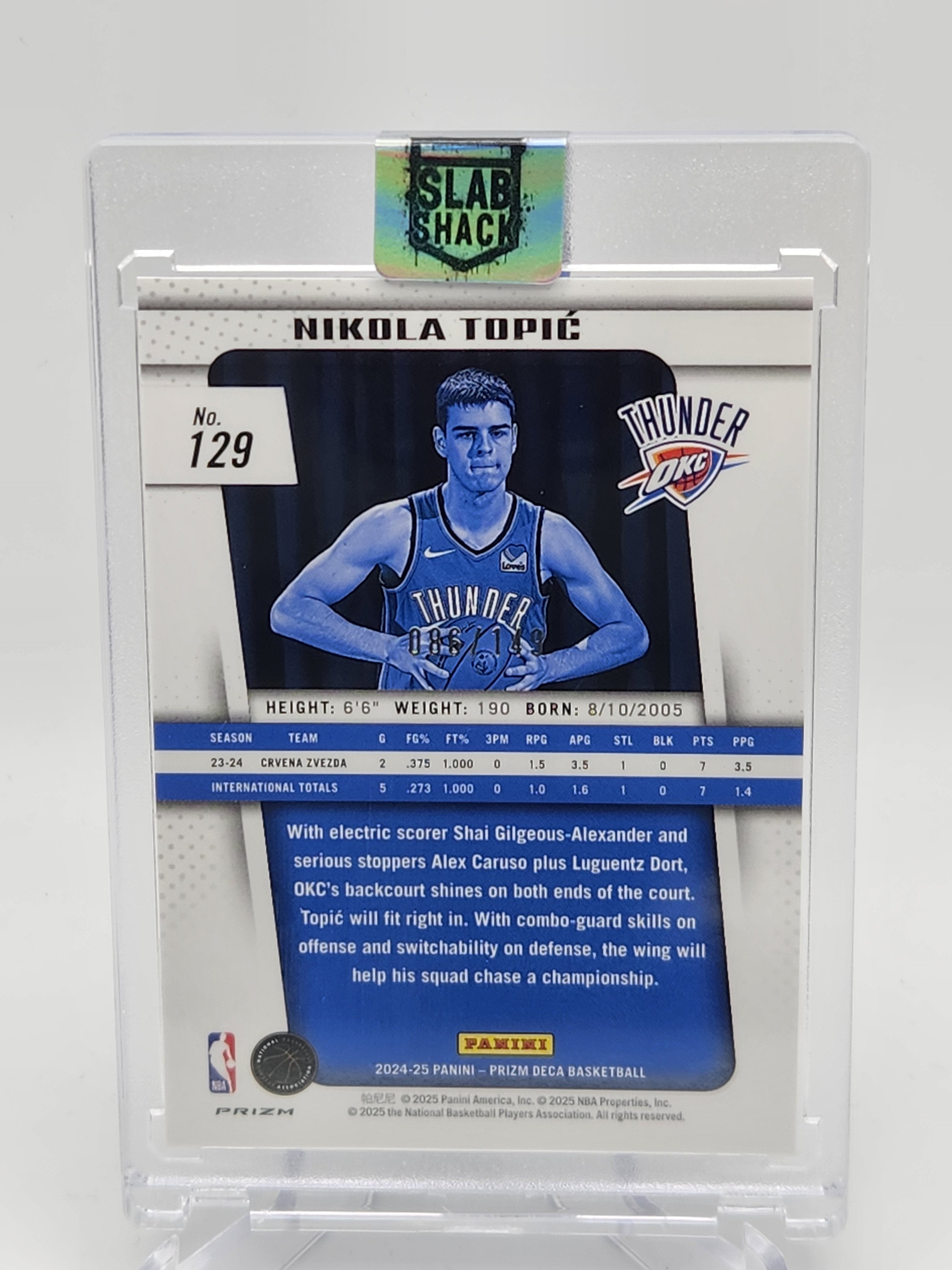 2024 PRIZM DECA NIKOLA TOPIC BLUE /149 ROOKIE RC