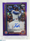 2025 TOPPS CHROME KEVIN ALCANTARA RC AUTO PURPLE REFRACTOR /250