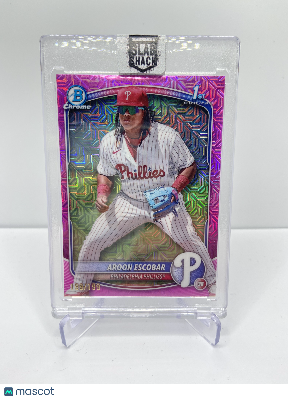 2025 BOWMAN MEGA BOX AROON ESCOBAR 1ST CHROME PROSPECT FUCHSIA REFRACTOR /199 RC