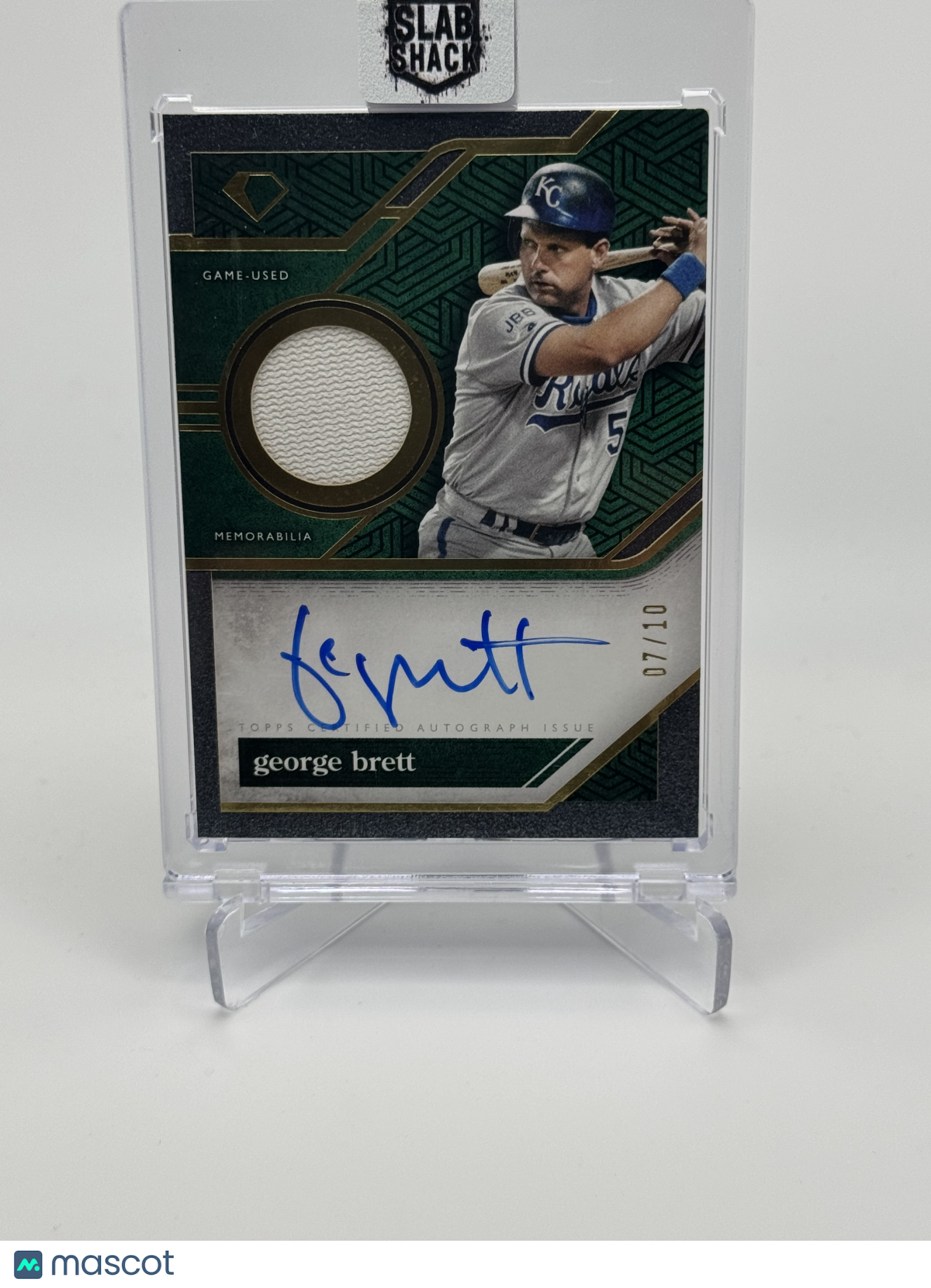 2024 TOPPS DIAMOND ICONS GEORGE BRETT GREEN PATCH AUTO /10 RELIC