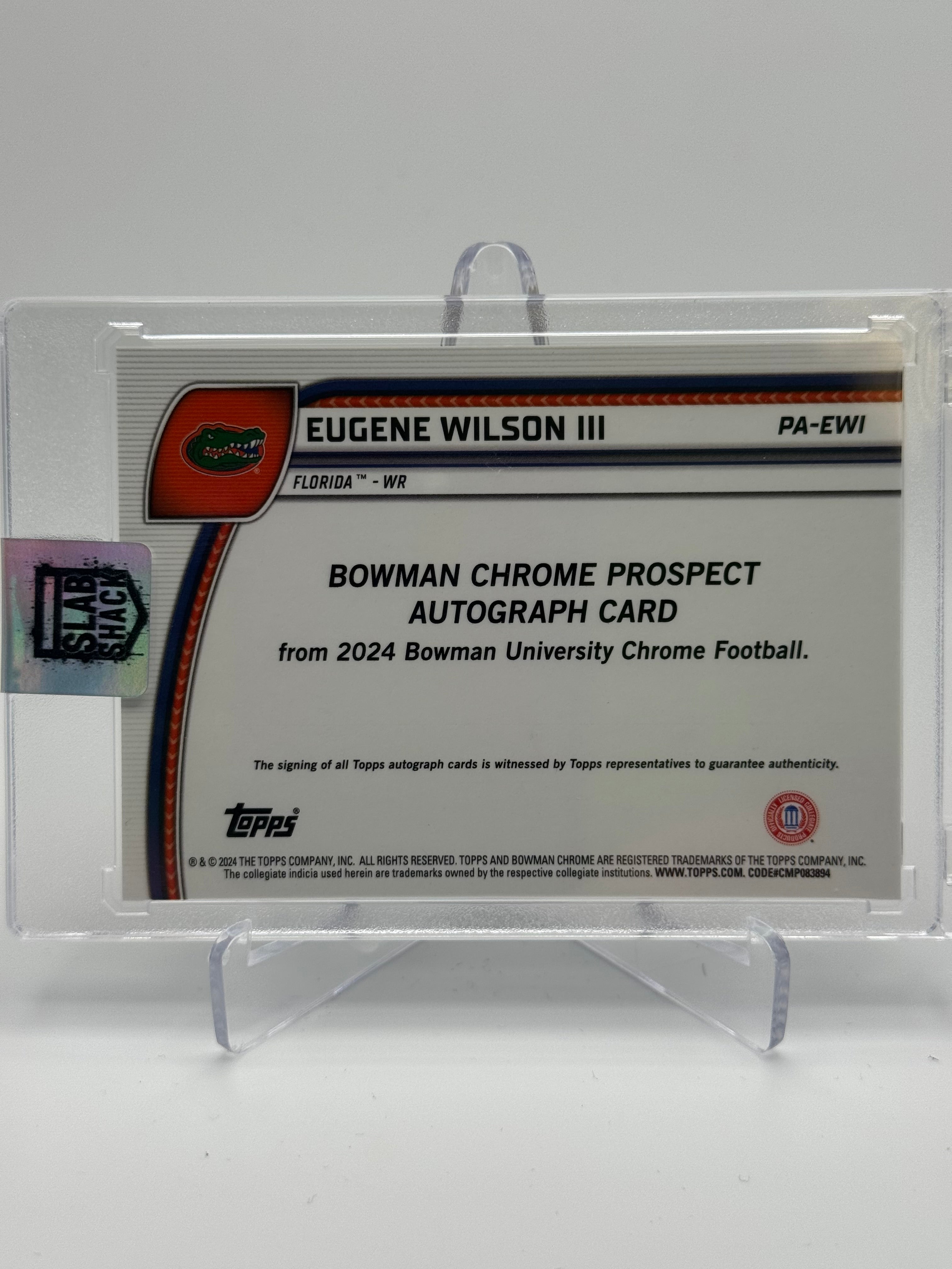 2024 BOWMAN CHROME UNIVERSITY EUGENE WILSON YELLOW AUTO /75