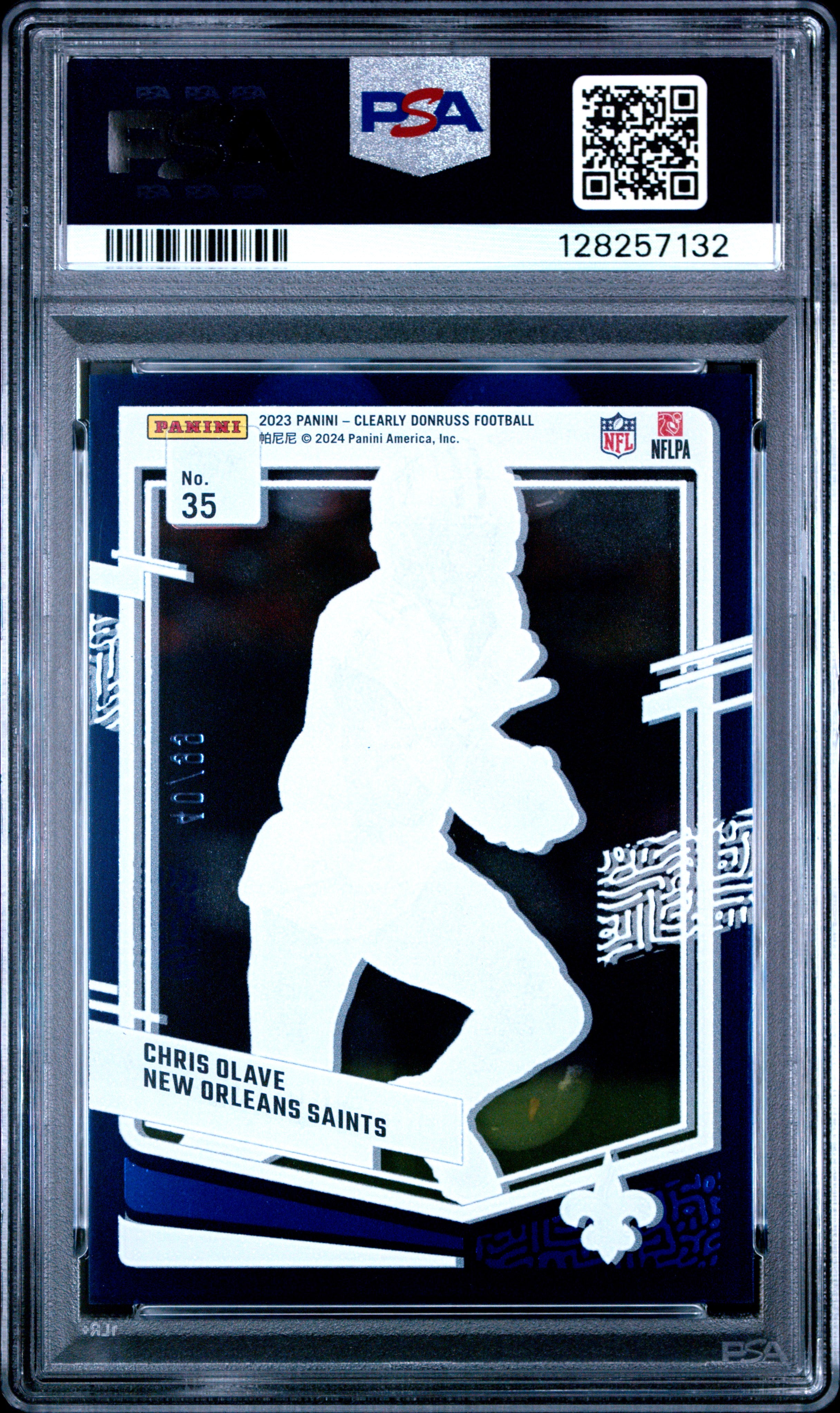 2023 Panini Clearly Donruss Chris Olave #35 Blue PSA 10