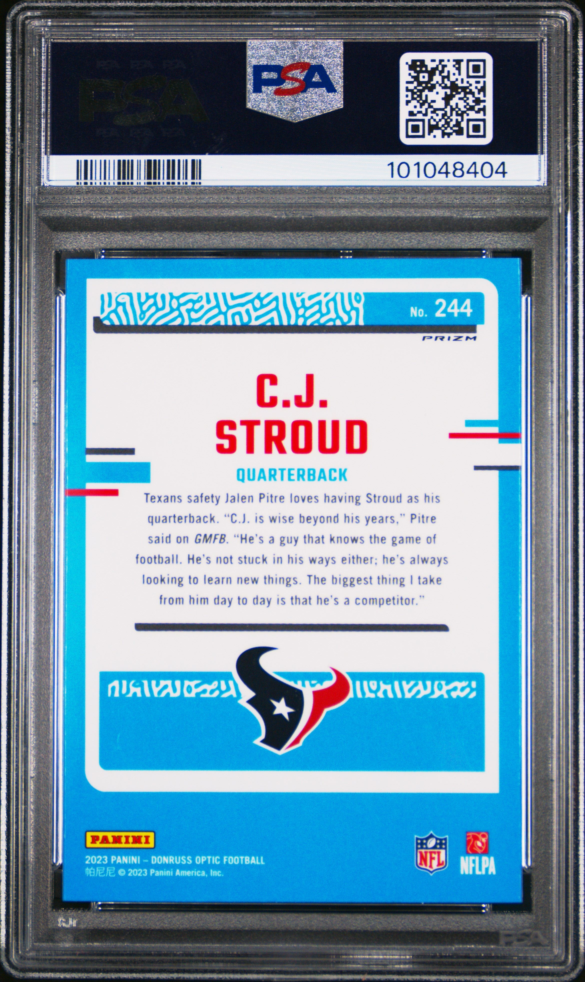 2023 Panini Donruss Optic ROOKIE CJ Stroud #244 Holo RC PSA 10