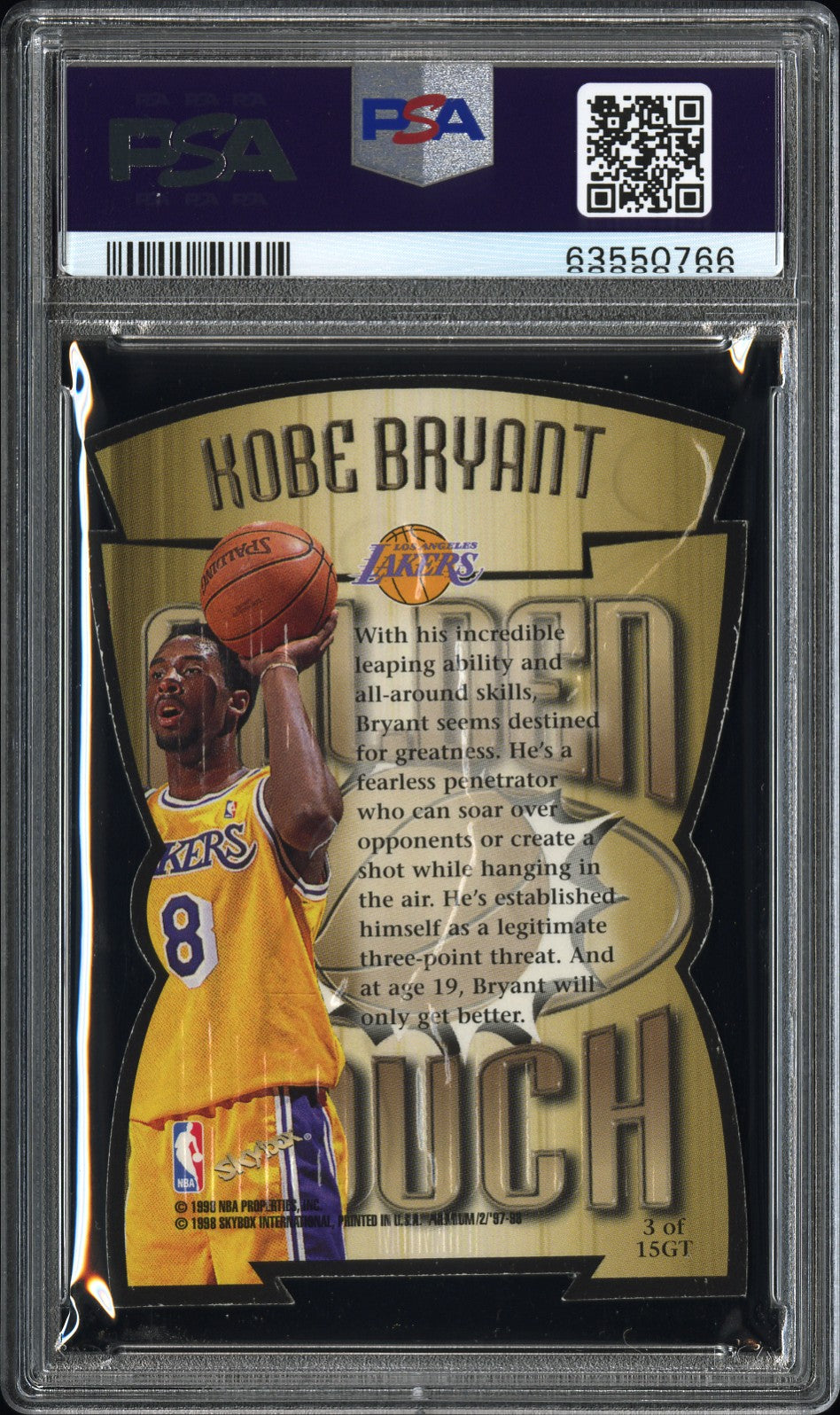 1997 Skybox Premium Golden Touch Kobe Bryant #3GT PSA 7