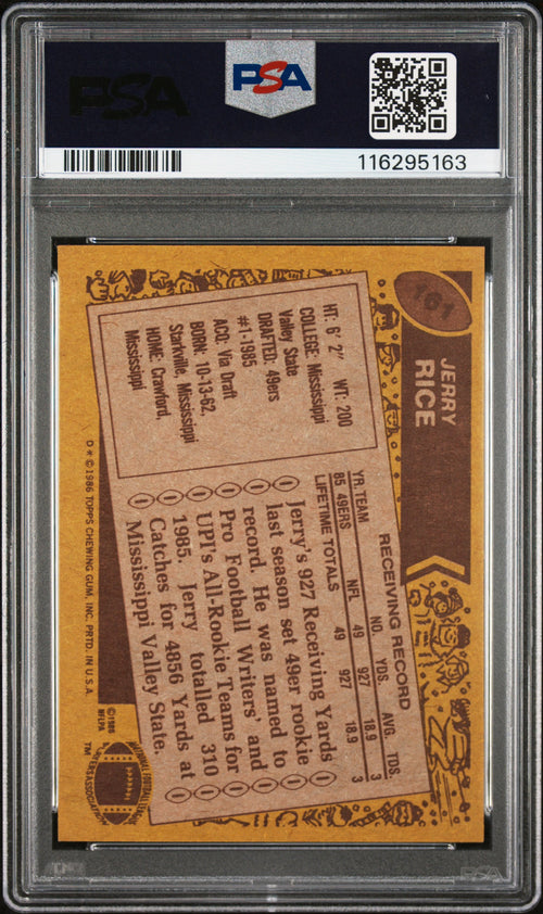 1986 Topps Jerry Rice #161 PSA 7