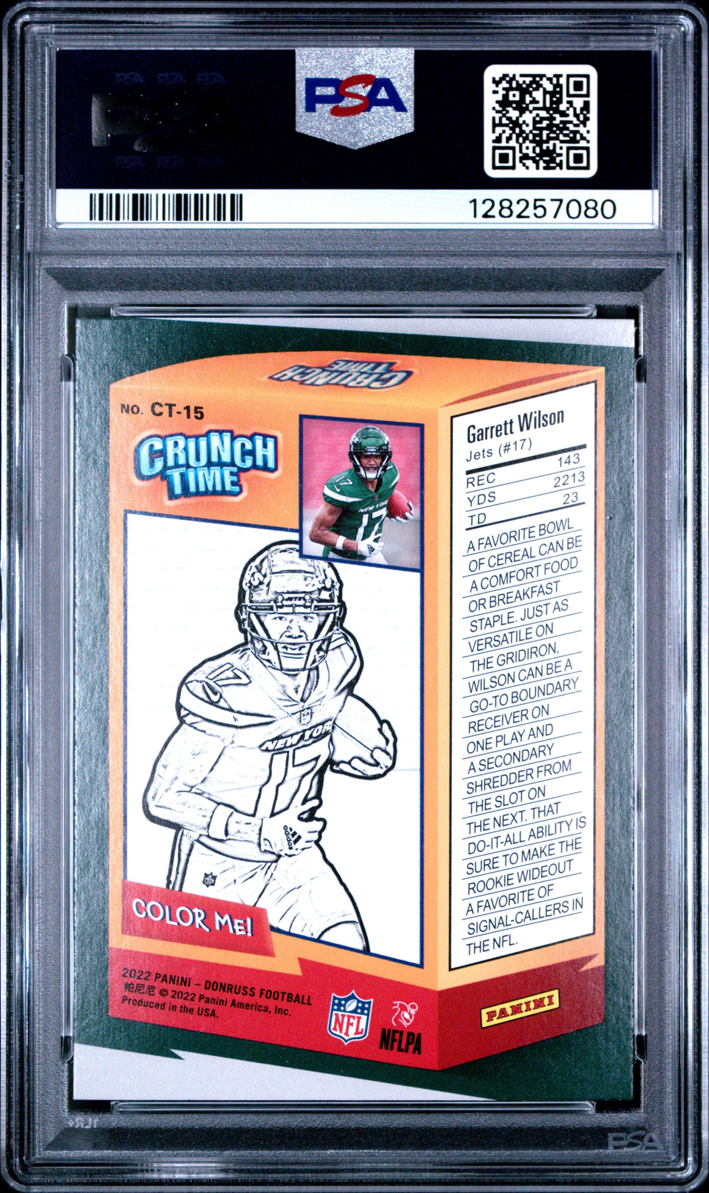 2022 Panini Donruss Crunch Time Garrett Wilson #CT15 PSA 9