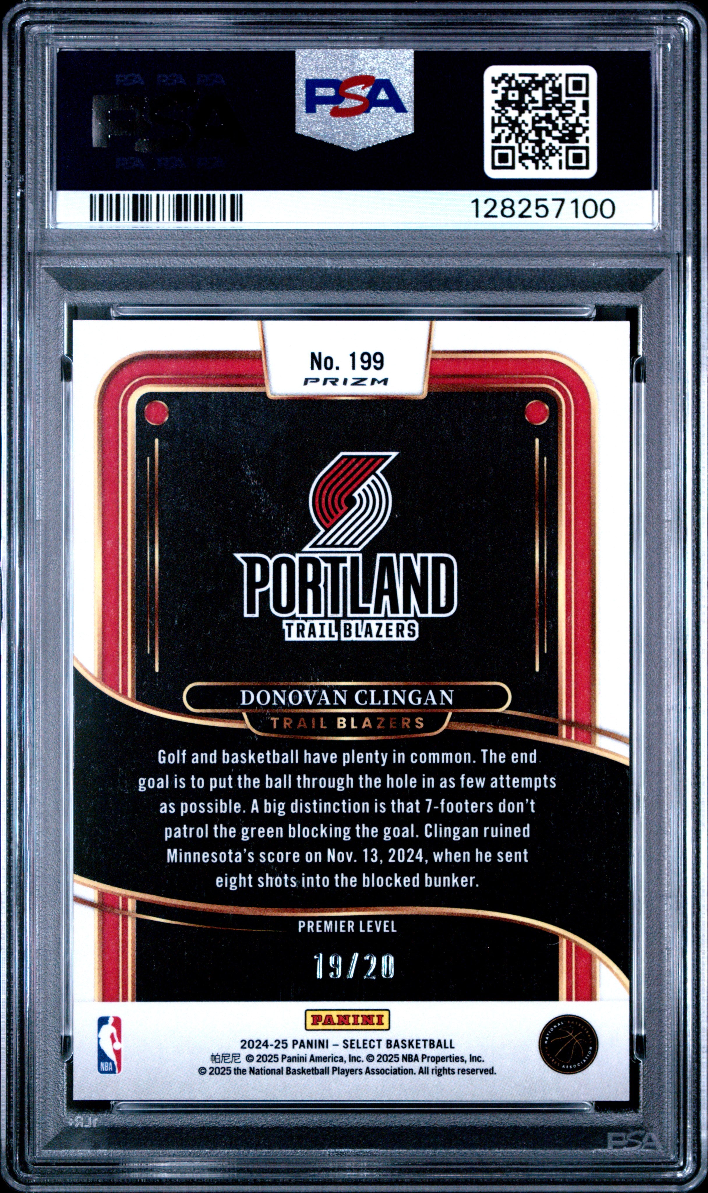 2024 Panini Select Donovan Clingan #199 Multi Wave PSA 10