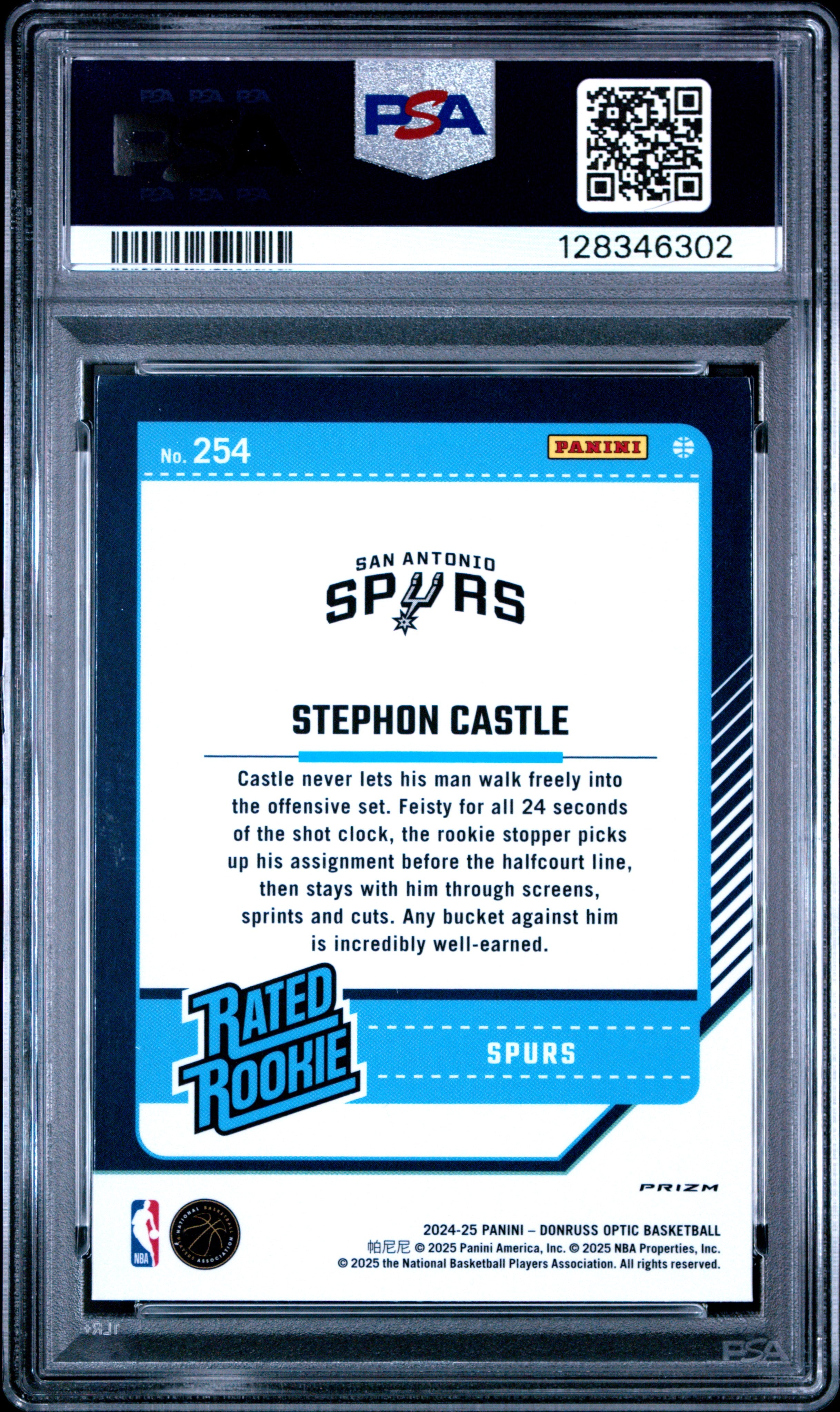 2024 Panini Donruss Optic Stephon Castle #254 Holo PSA 10