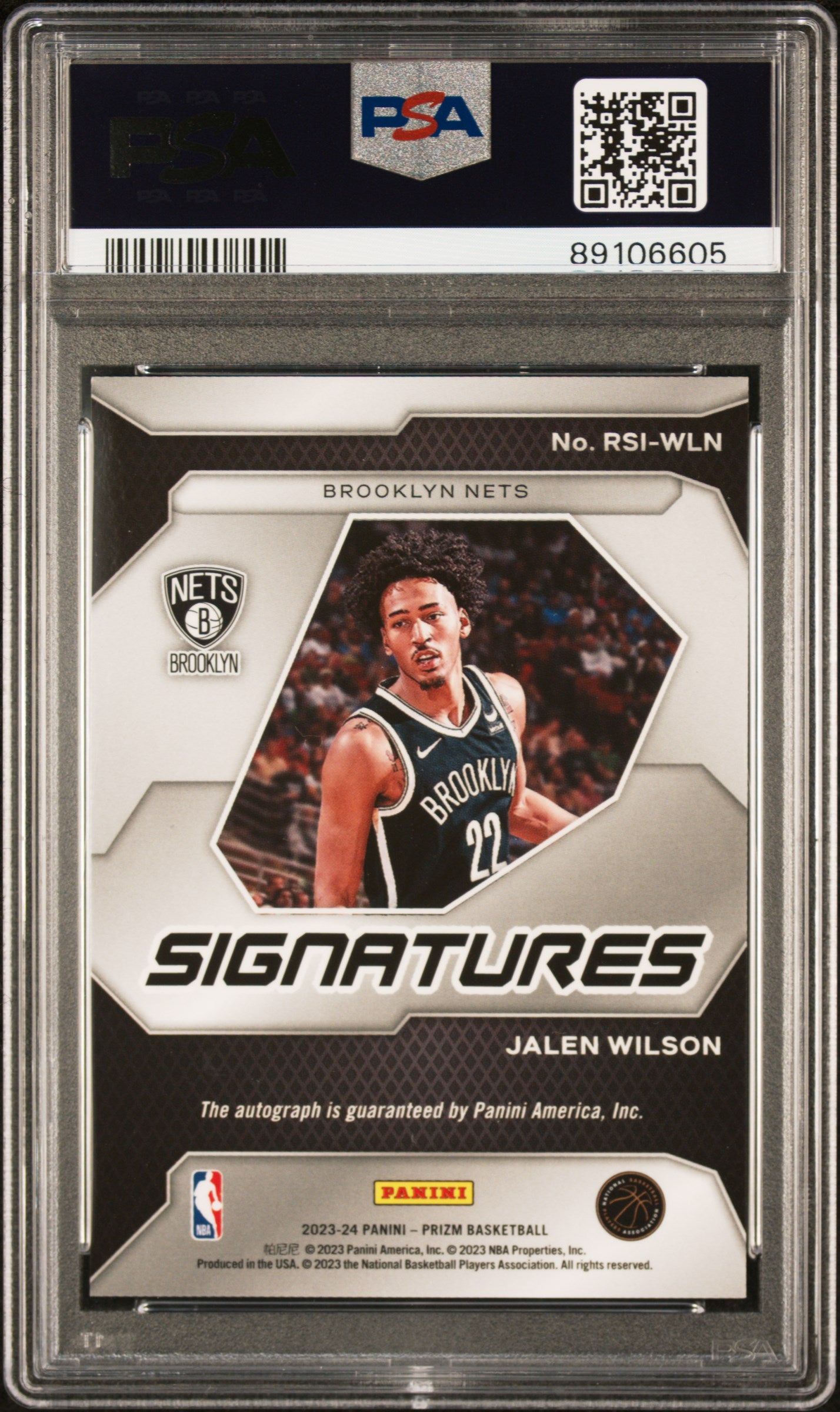 2023 Panini Prizm Rookie Signatures Jalen Wilson #RSIWLN PSA 10