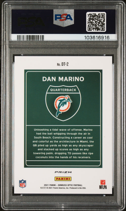2021 Panini Donruss Optic Downtown Dan Marino #DT2 PSA 10
