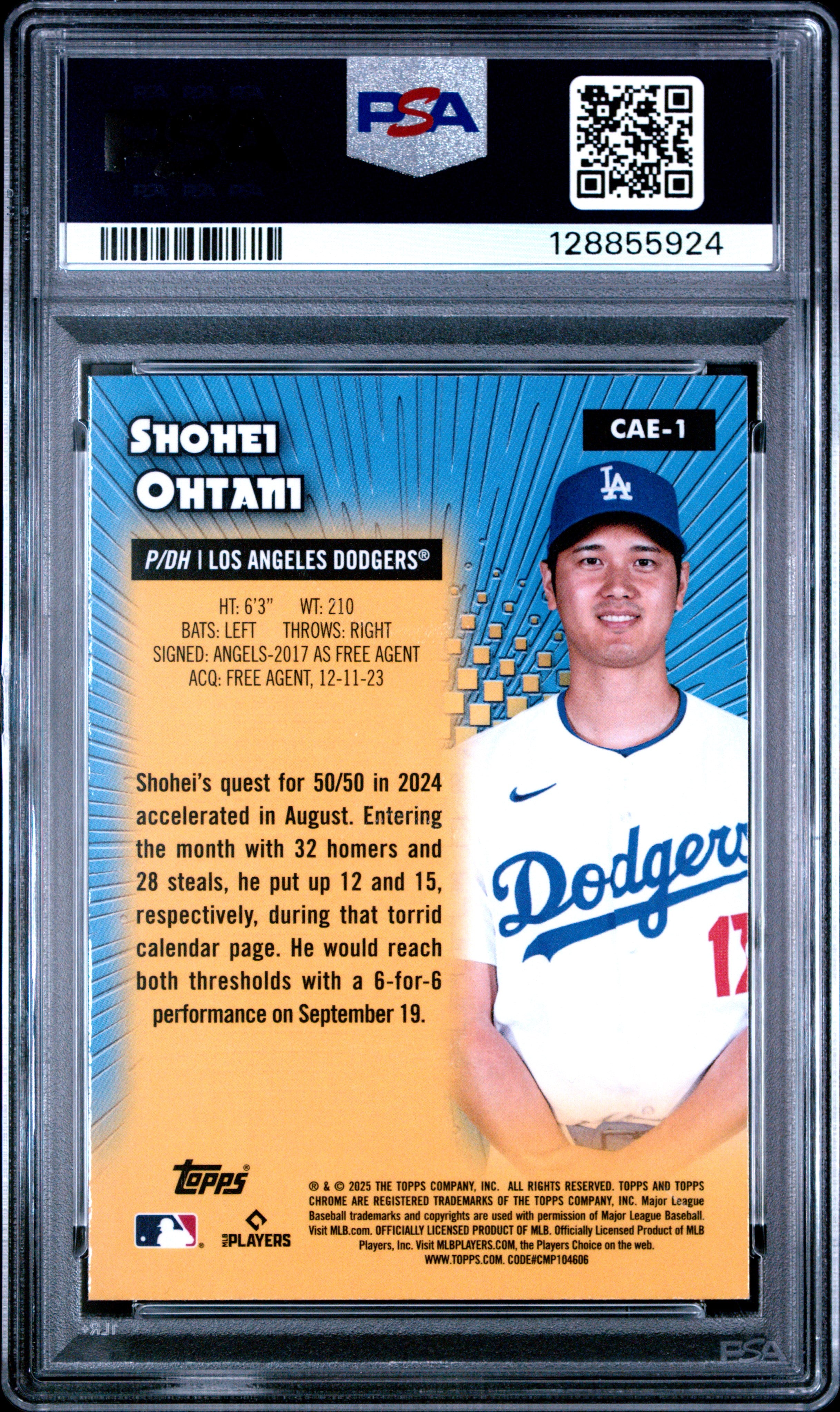 2025 Topps Chrome All Etch Shohei Ohtani #CAE1 PSA 10