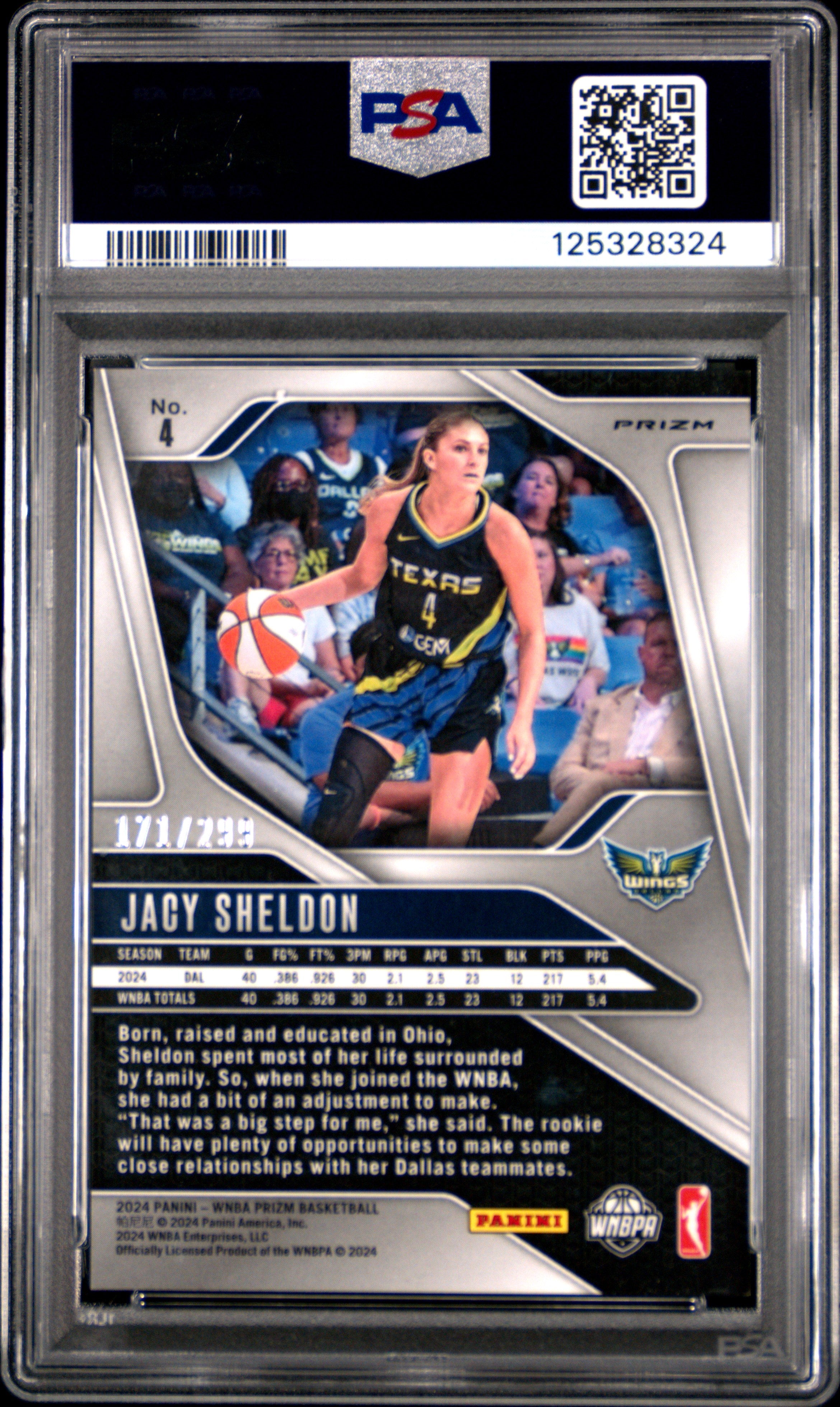 2024 Panini Prizm WNBA 4 Jacy Sheldon Red Prizm /299 RC ROOKIE