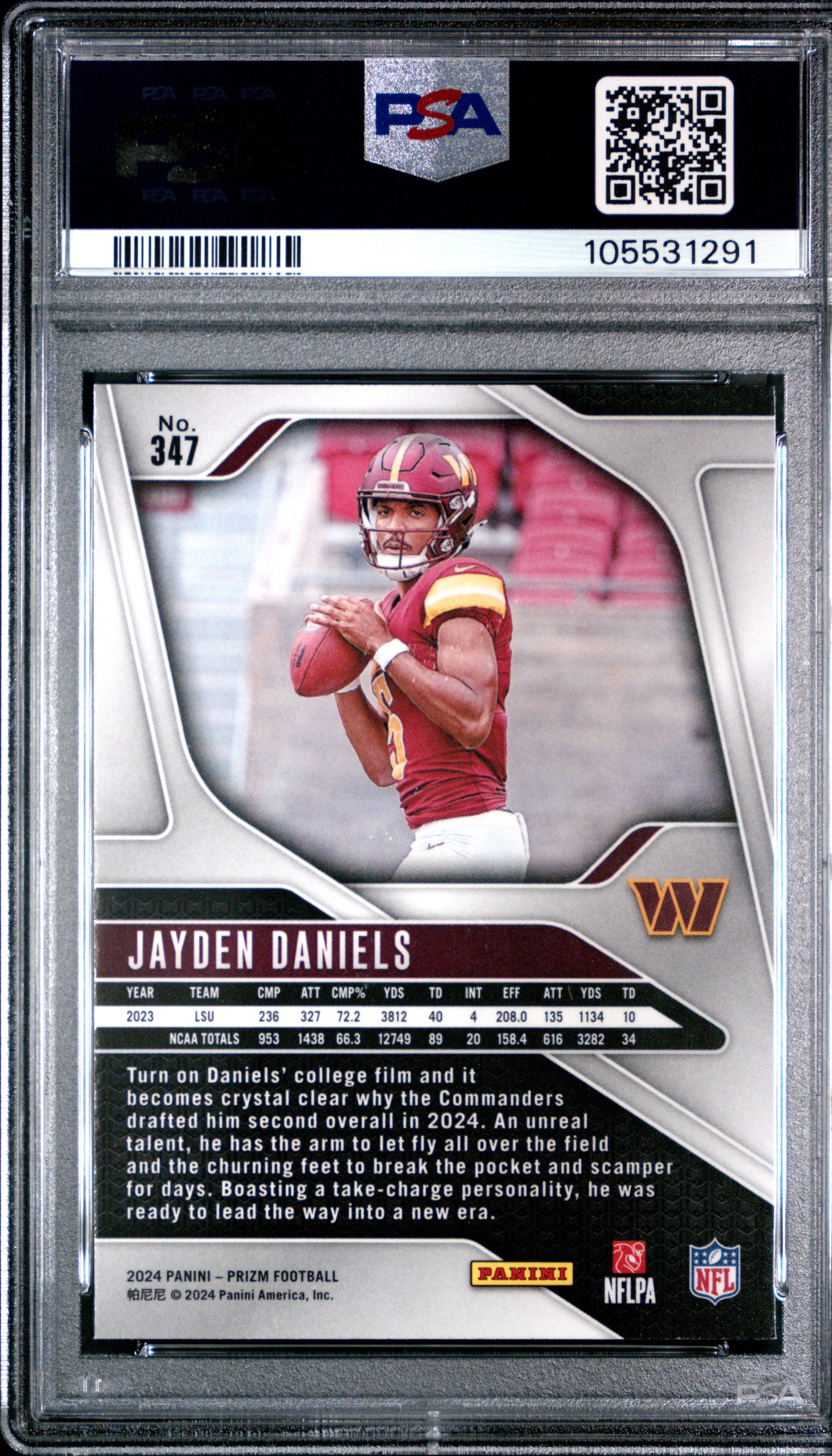2024 Panini Prizm Jayden Daniels #347 PSA 9 RC