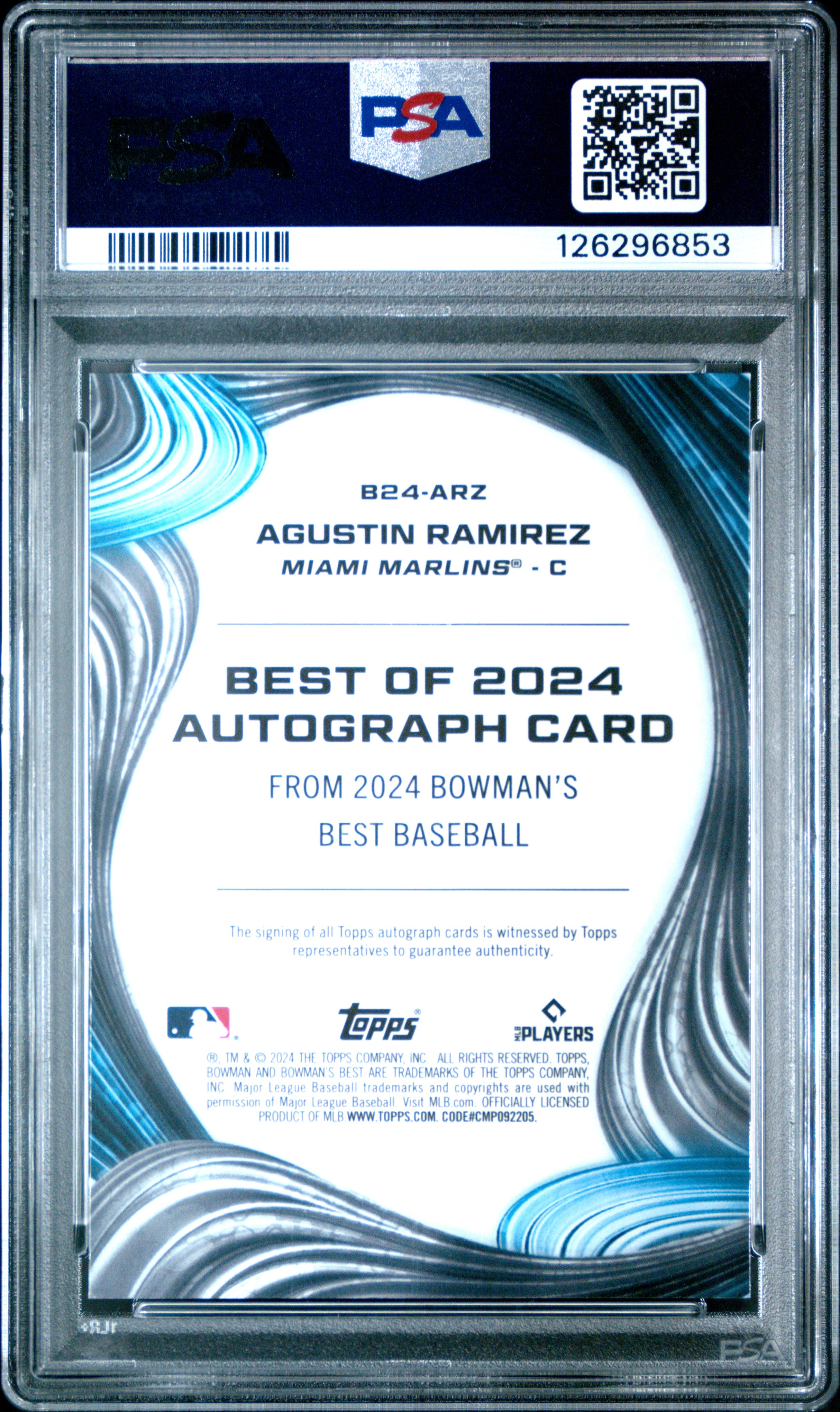 2024 BOWMANS BEST AGUSTIN RAMIREZ BEST OF 2024 AUTOGRAPH
