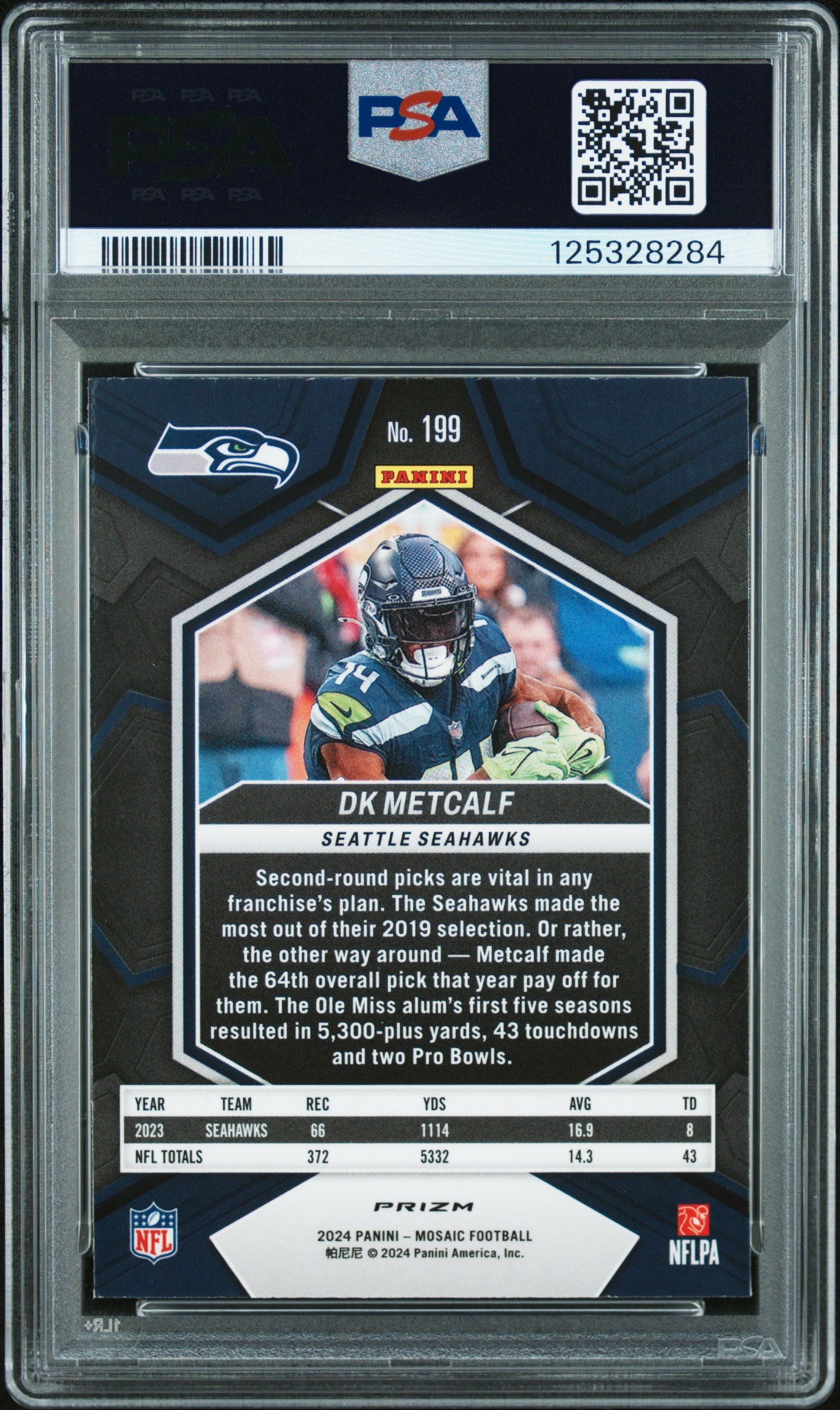 2024 Panini Mosaic DK Metcalf #199 Honeycomb PSA 8