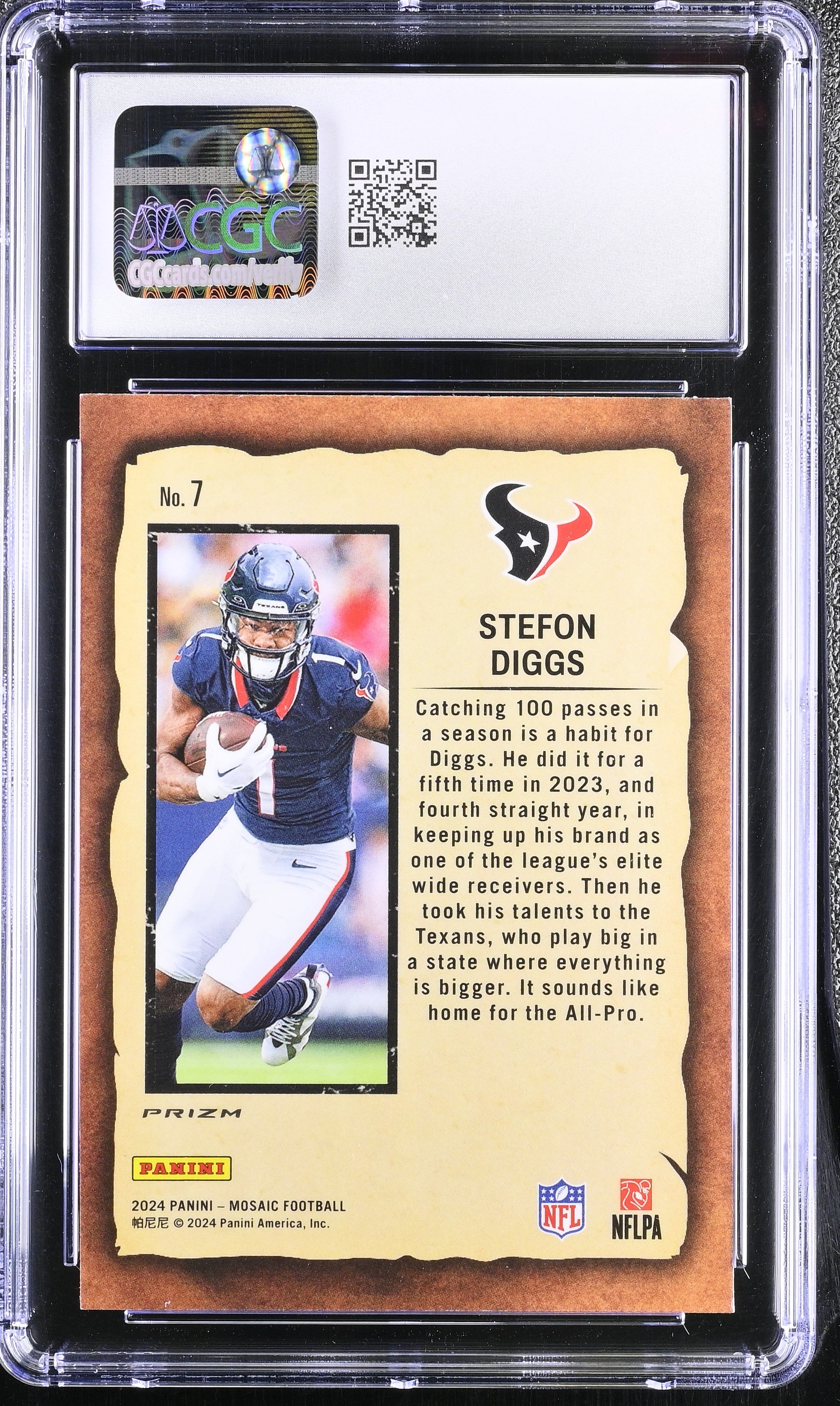 2024 Panini Mosaic Stefon Diggs #7 Mosaic Notoriety CGC 10