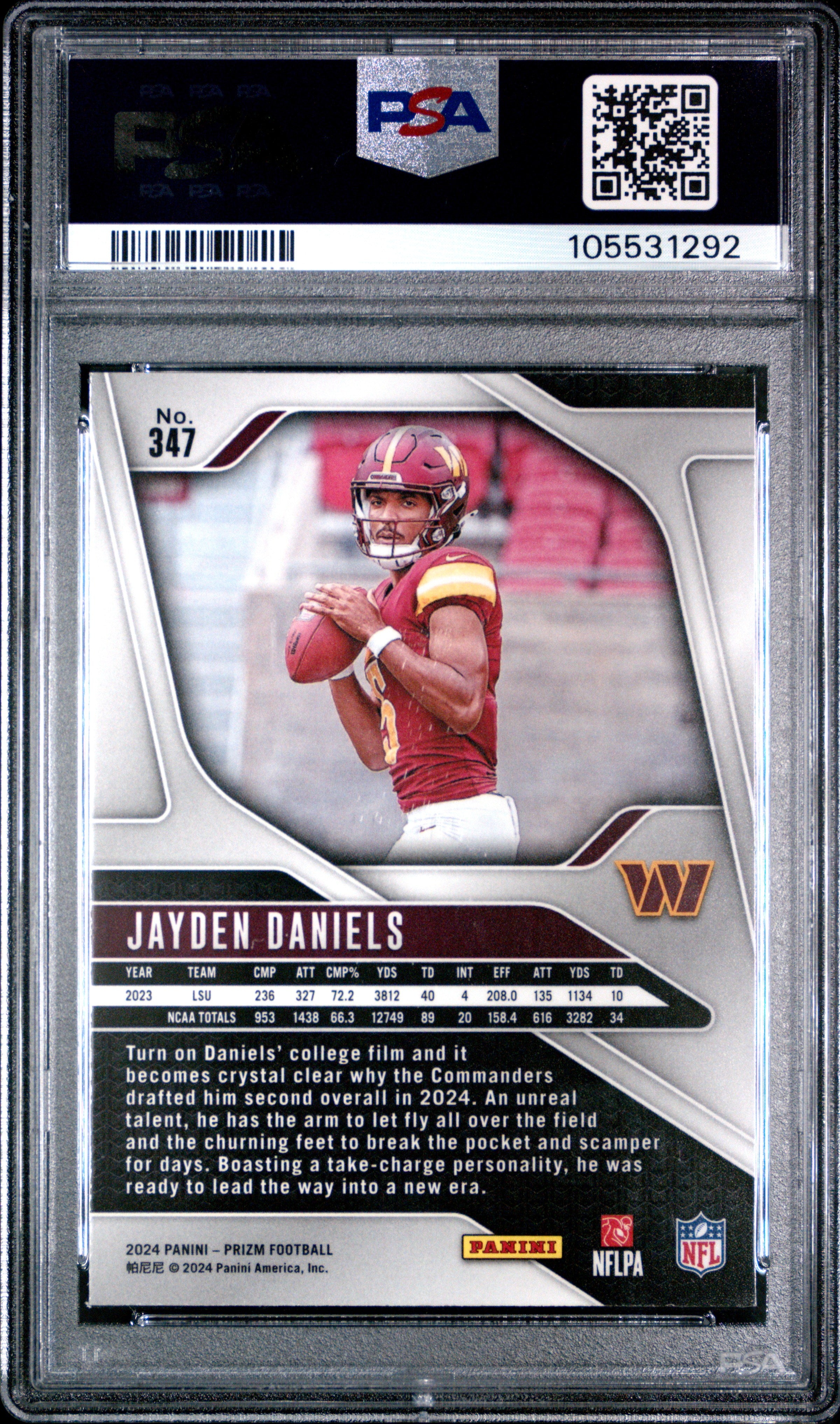 2024 Panini Prizm Jayden Daniels #347 PSA 9 RC