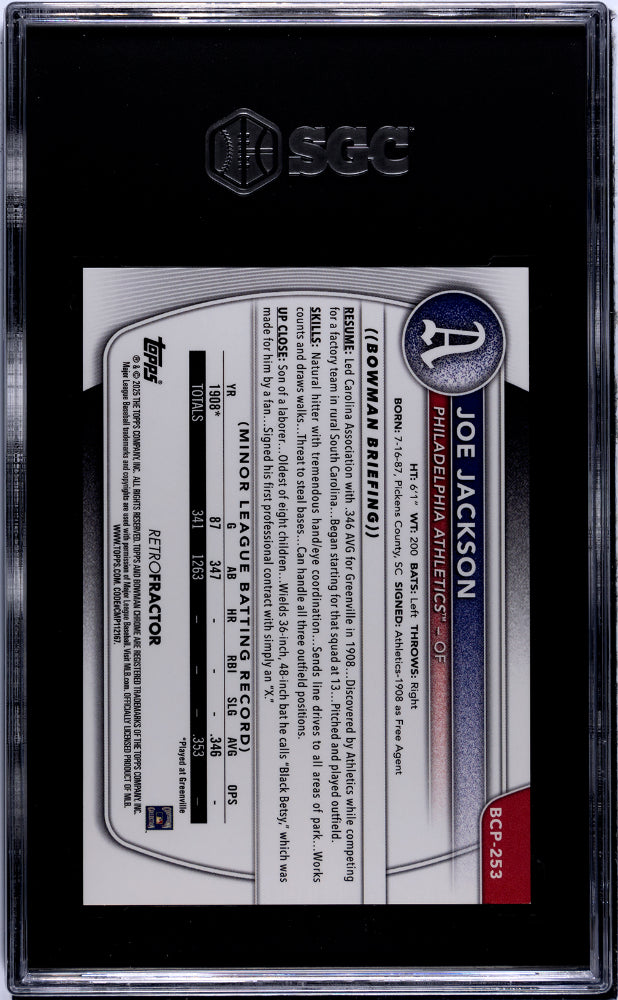 2025 Bowman Chrome Joe Jackson #BCP-253 Retrofractor SGC 9