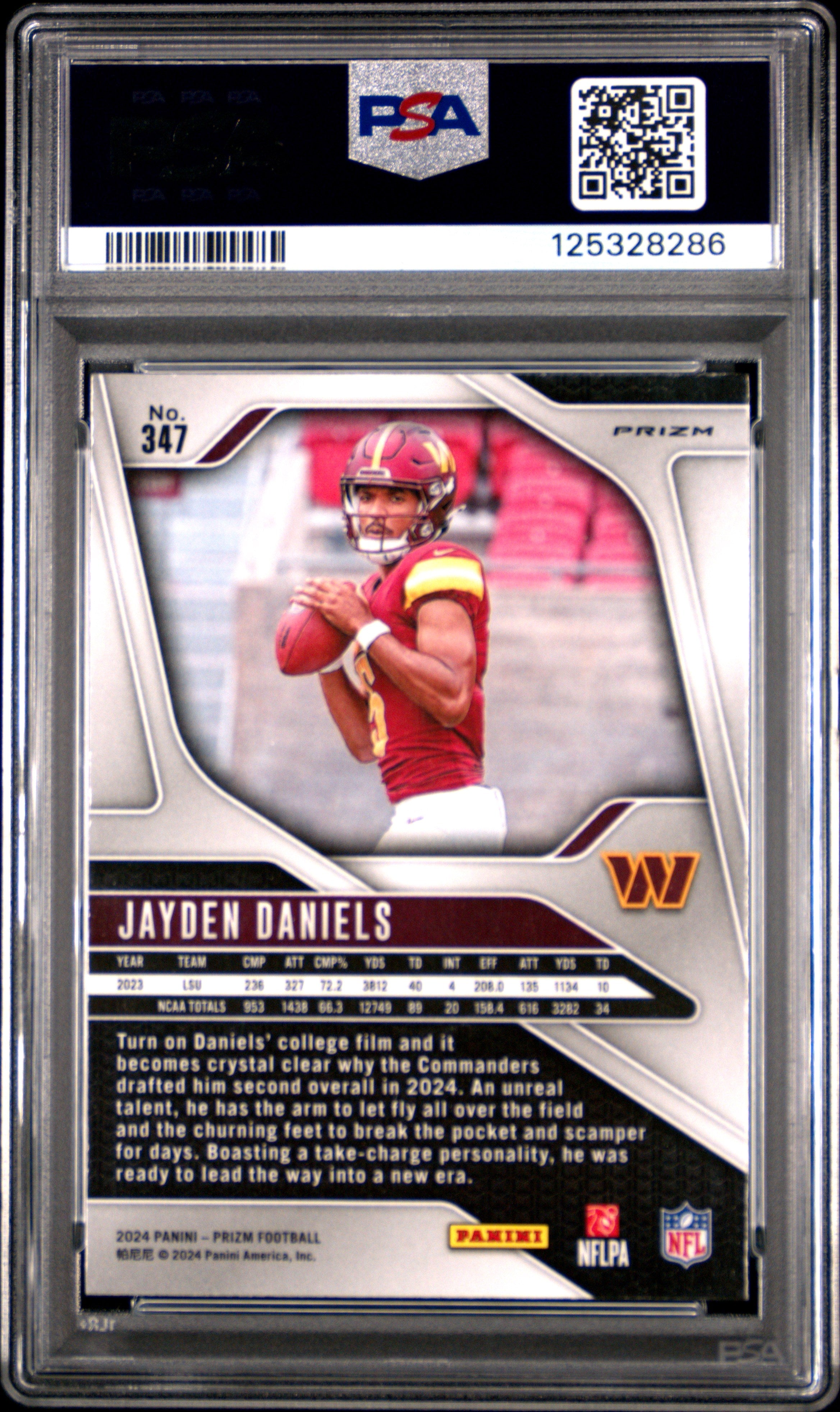 2024 Panini Prizm Jayden Daniels #347 Green Wave PSA 8.5