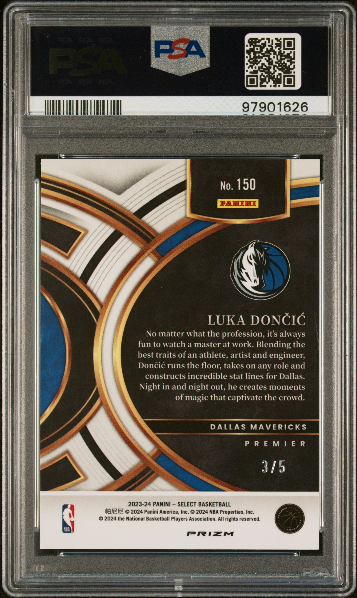2023 Panini Select Luka Doncic #150 Green Disco PSA 10