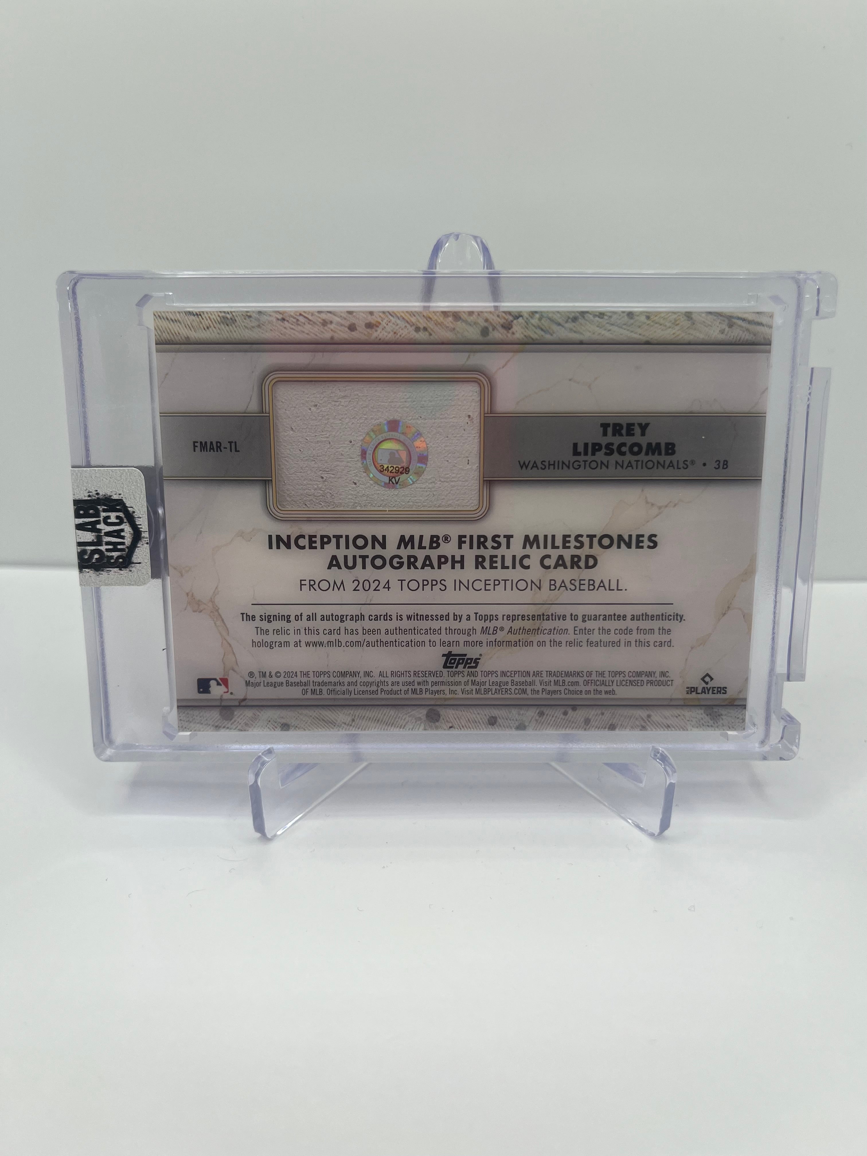 2024 TOPPS INCEPTION TREY LIPSCOMB FIRST MILESTONES AUTO /99 RC ROOKIE