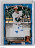 2025 BOWMAN CHROME JORDAN SANCHEZ 1ST BOWMAN AUTOGRAPH BLUE RAYWAVE /150