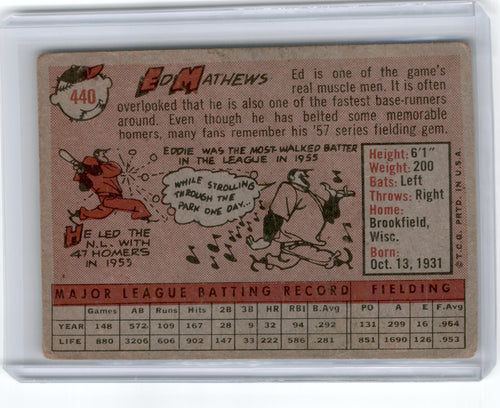 1958 TOPPS ED MATHEWS #440