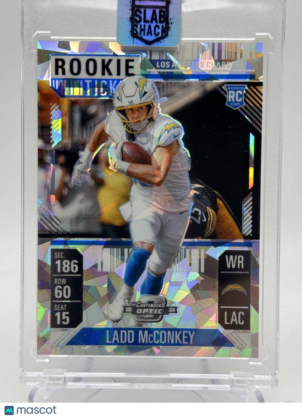 2024 PANINI CONTENDERS OPTIC LADD MCCONKEY CRACKED ICE PRIZM /22 RC
