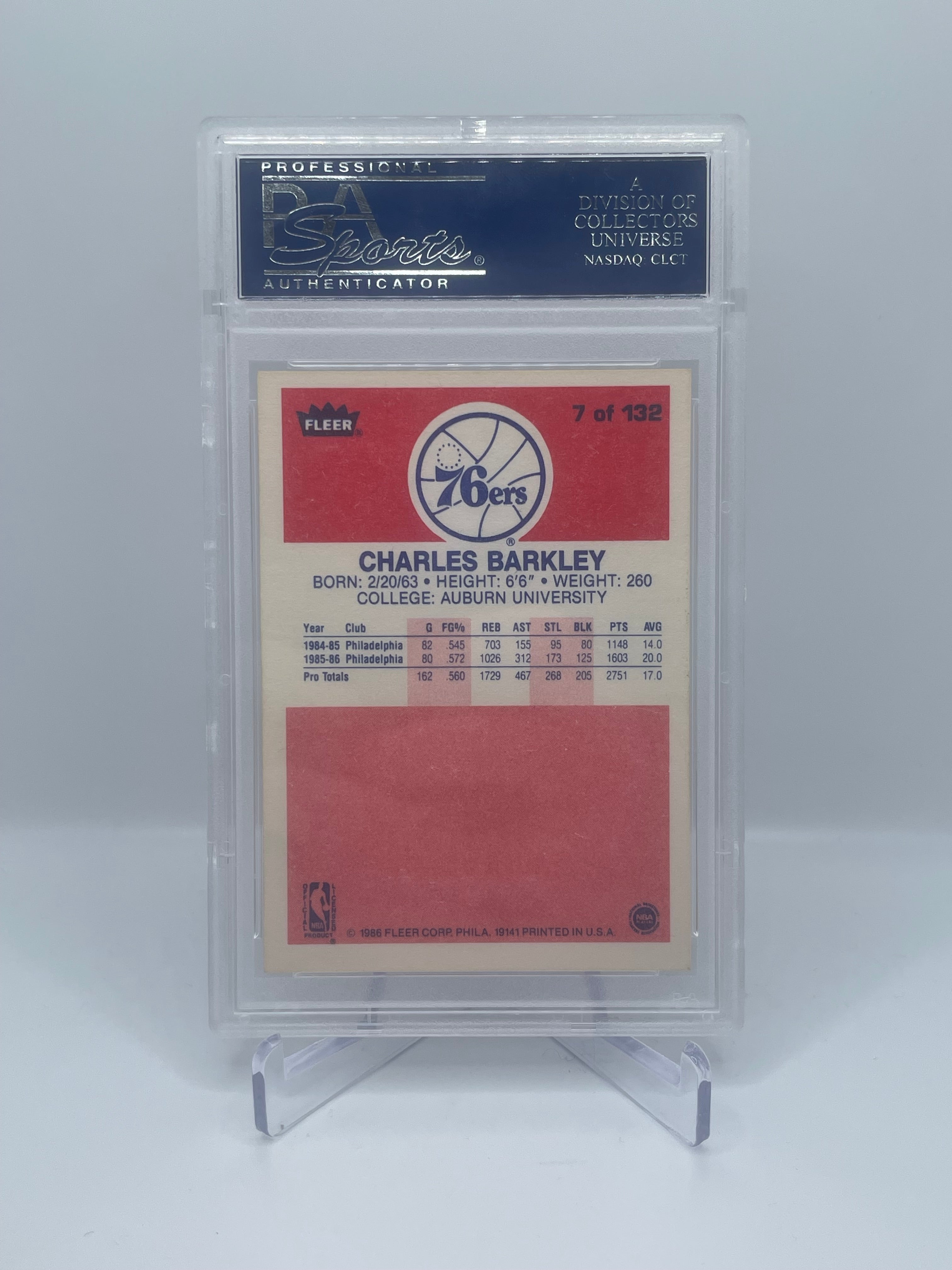 1986 Fleer Charles Barkley #7 PSA 8