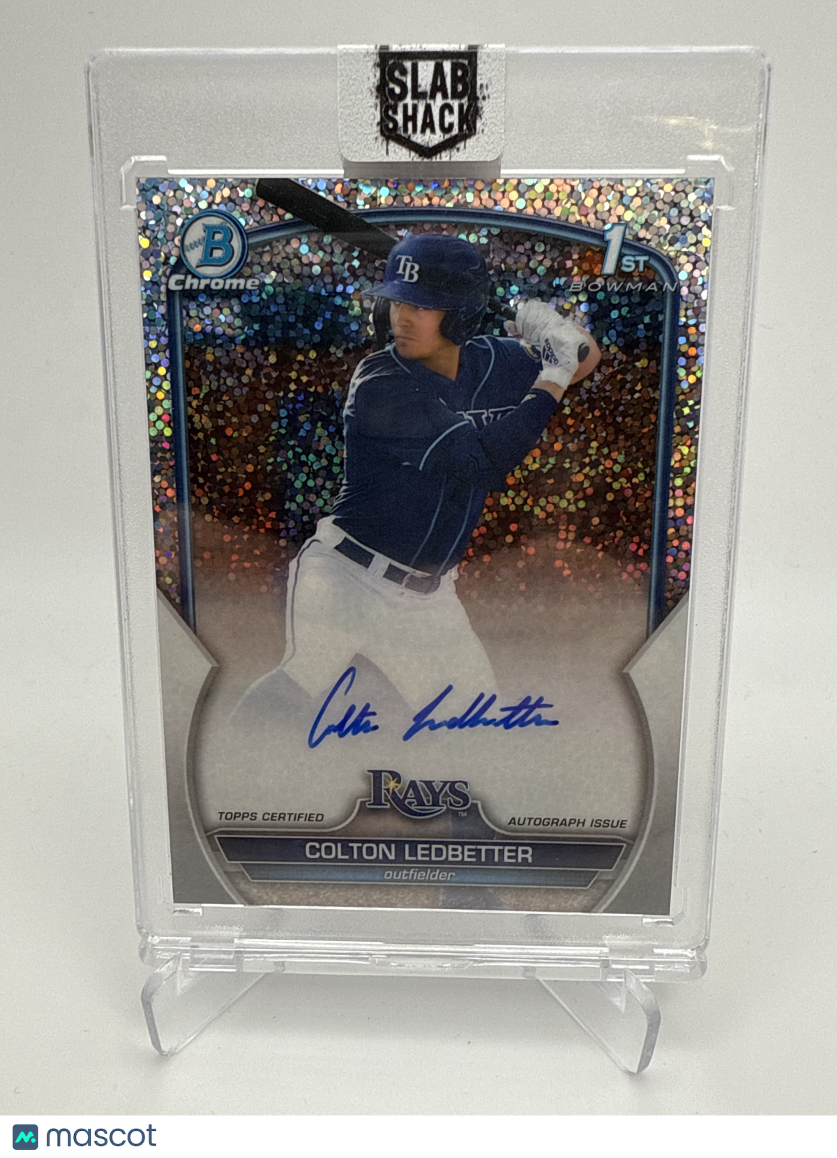 2023 BOWMAN DRAFT COLTON LEDBETTER 1ST CHROME PROSPECT AUTO SPARKLE REF. /71 RC