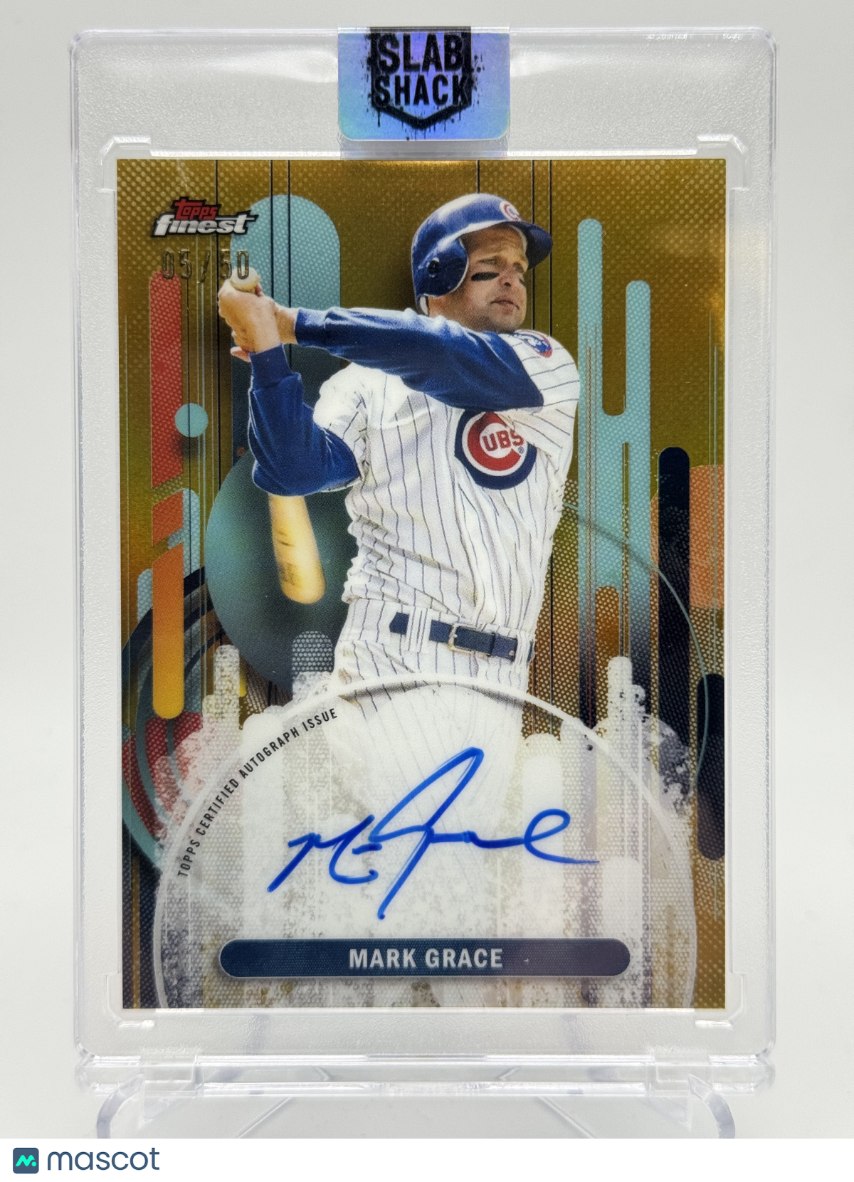2025 TOPPS FINEST MARK GRACE GOLD REFRACTOR AUTO /50