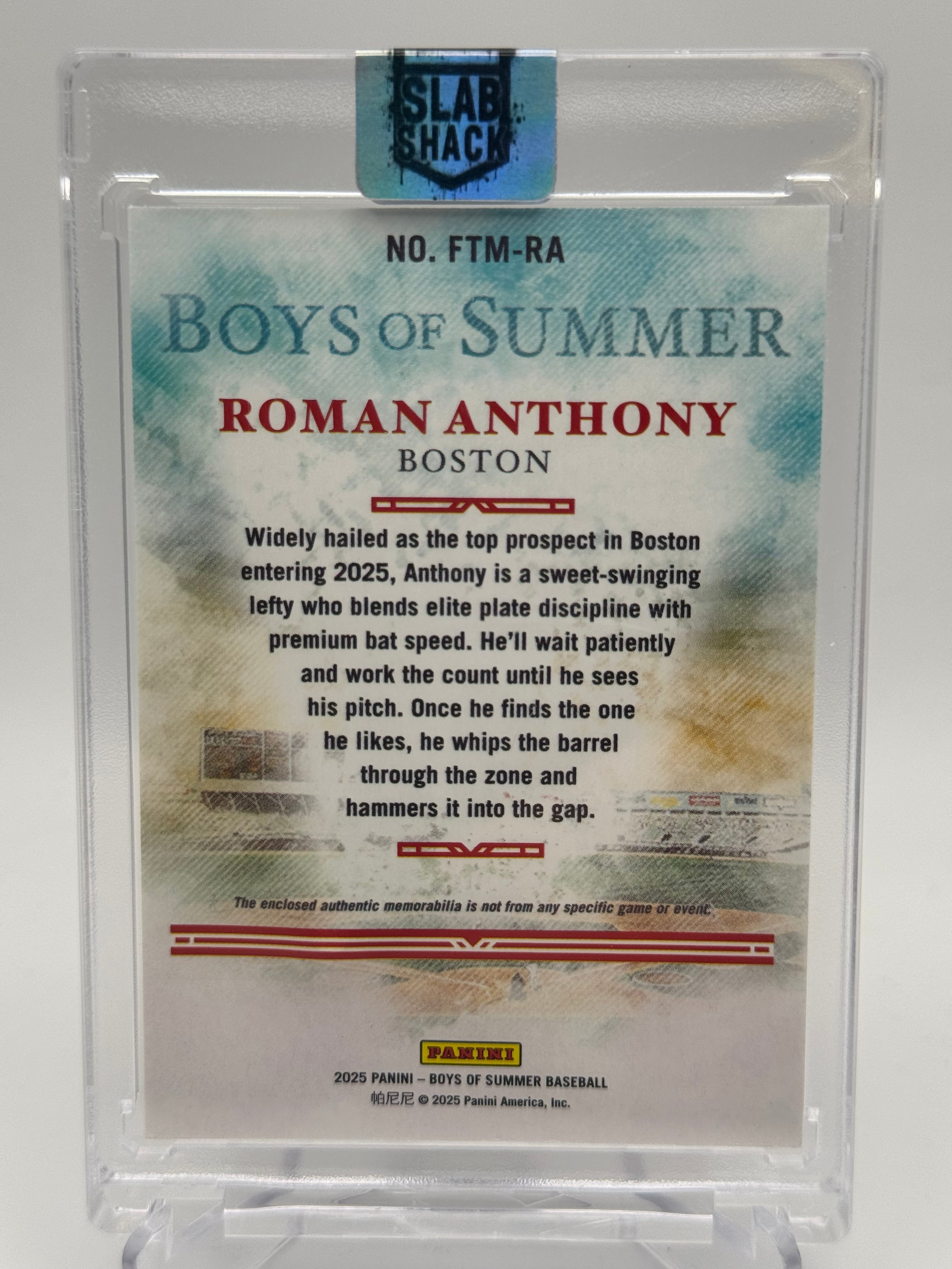 2025 PANINI BOYS OF SUMMER ROMAN ANTHONY FIVE TOOL MATERIALS /99 PROSPECT RC