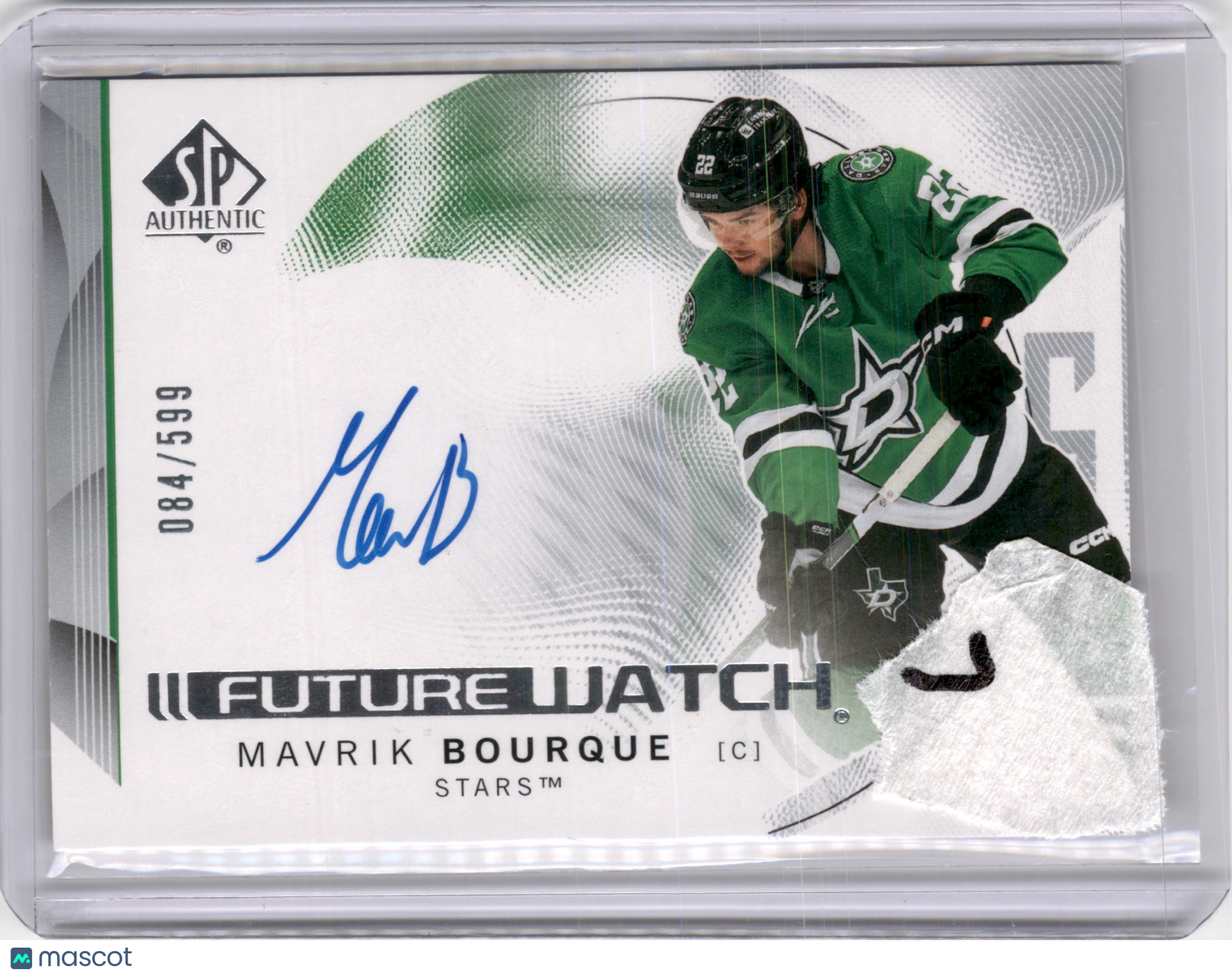 2024 UPPER DECK SP AUTHENTIC MAVRIK BOURQUE FUTURE WATCH AUTO HORIZONTAL /599 RC