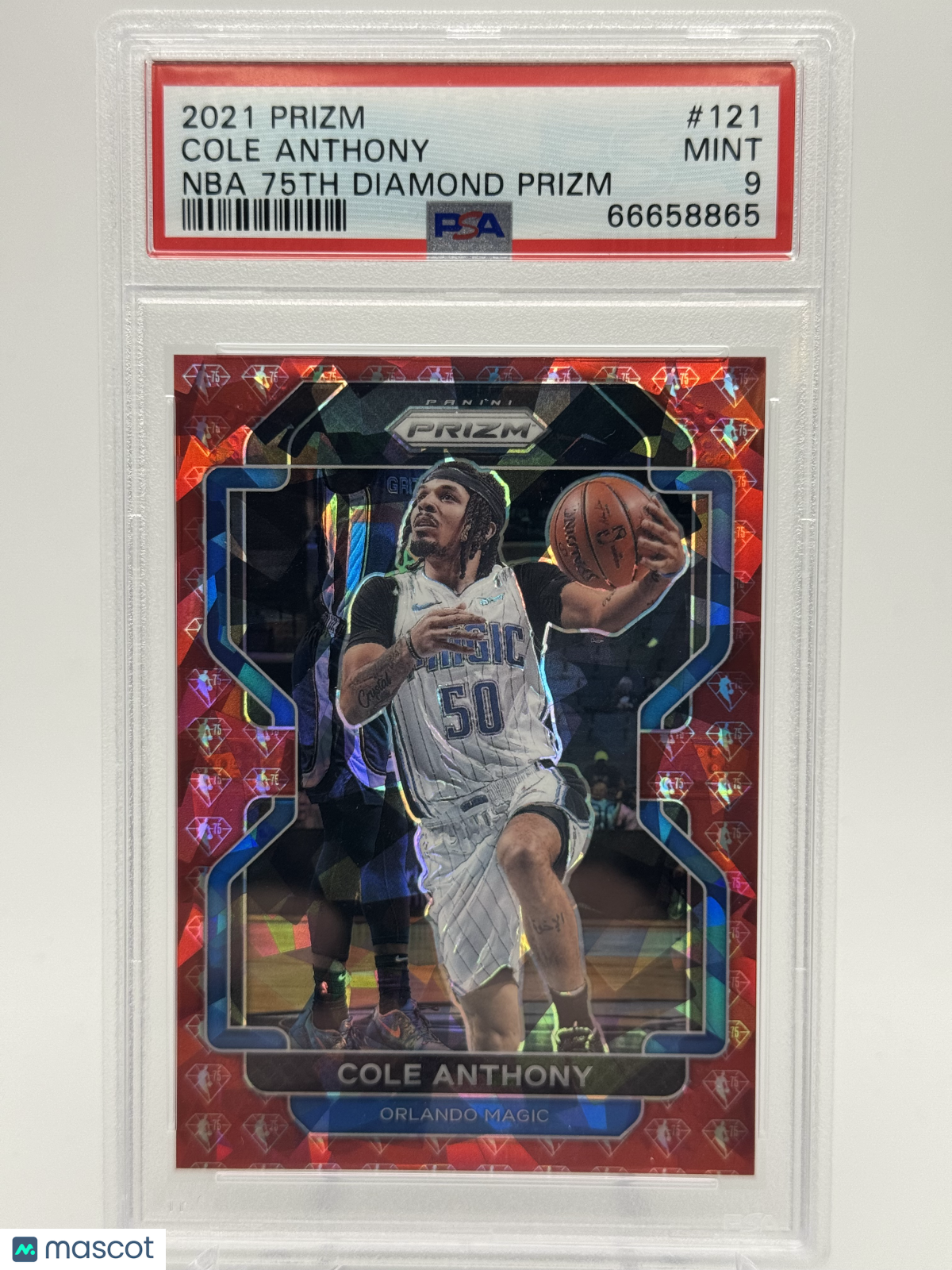 2021 Panini Prizm Cole Anthony #121 NBA 75th Diamond PSA 9