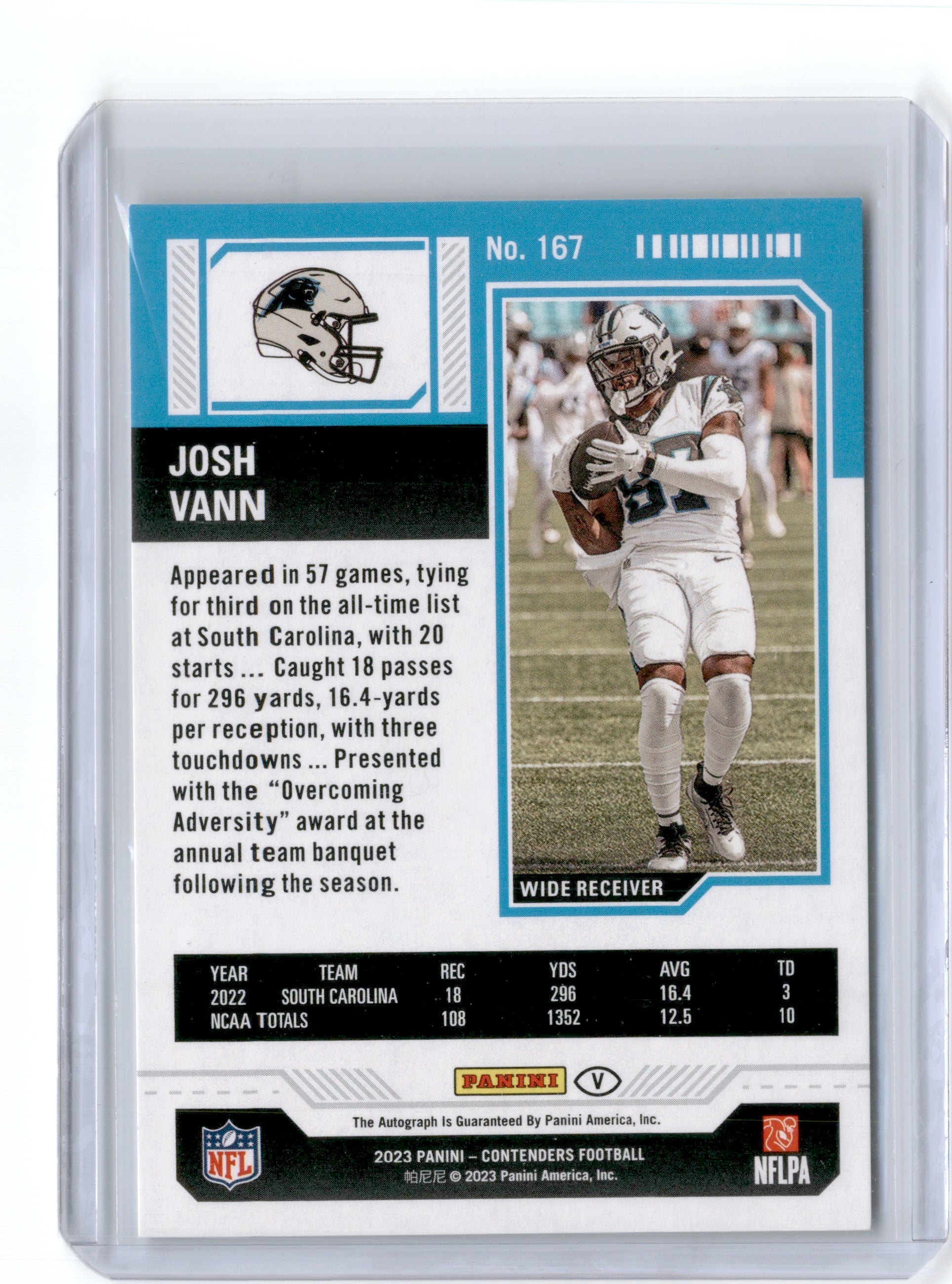 2023 CONTENDERS JOSH VANN ROOKIE WEEK 18 TICKET RC /18