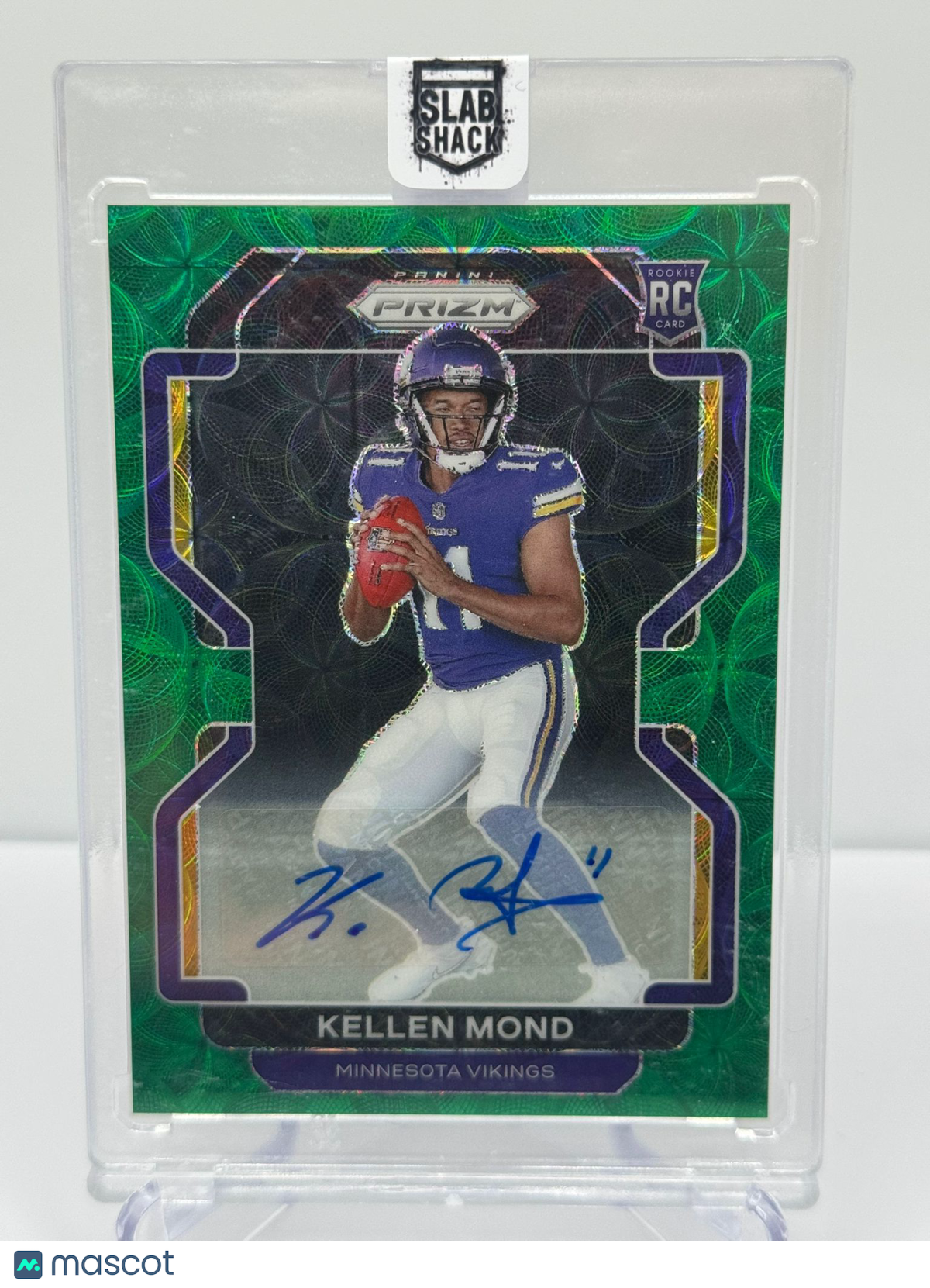 2021 PRIZM KELLEN MOND GREEN SCOPE /75 AUTO RC ROOKIE VIKINGS