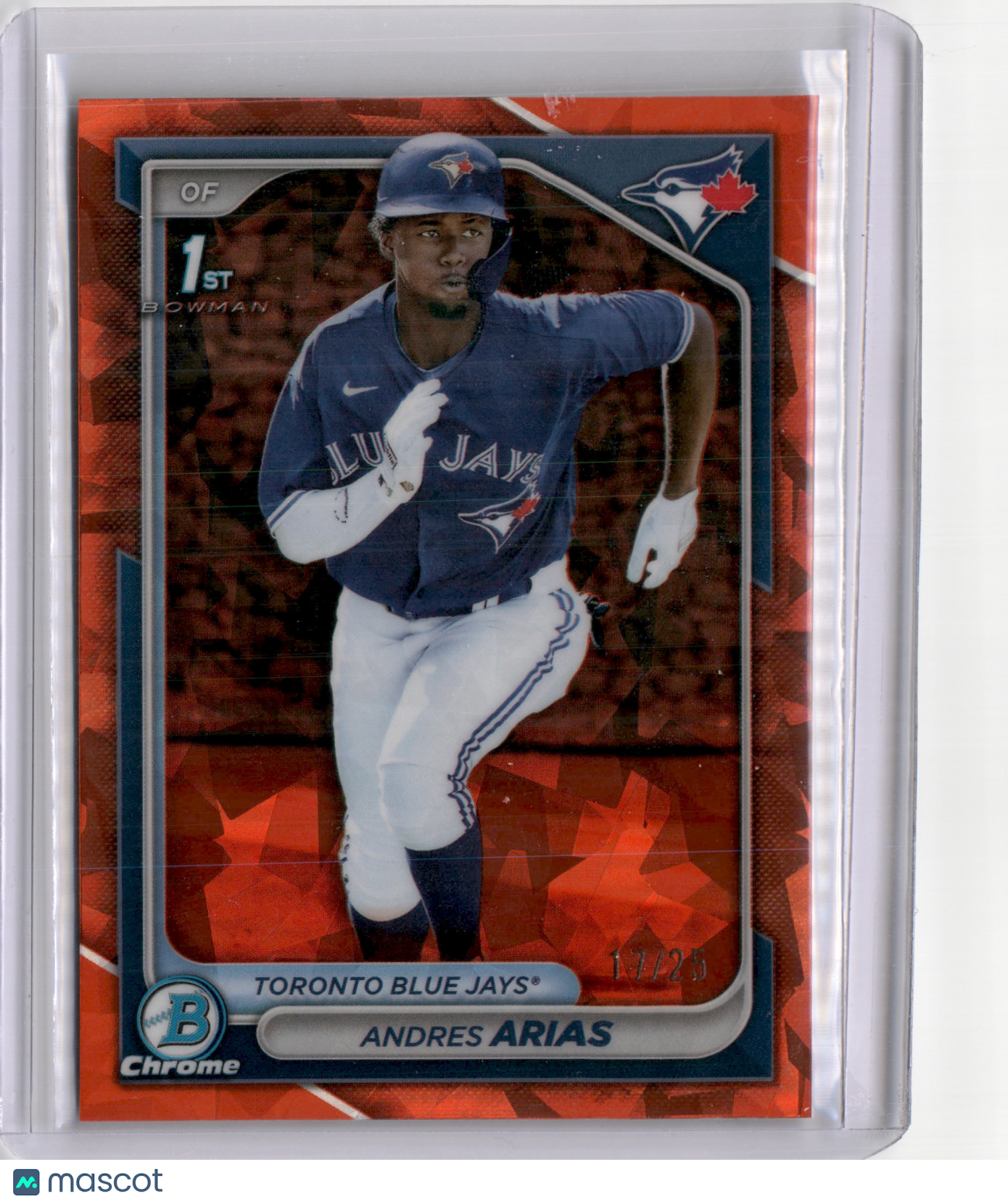 2024 BOWMAN CHROME ANDRES ARIAS 1ST BOWMAN ORANGE REFRACTOR /25