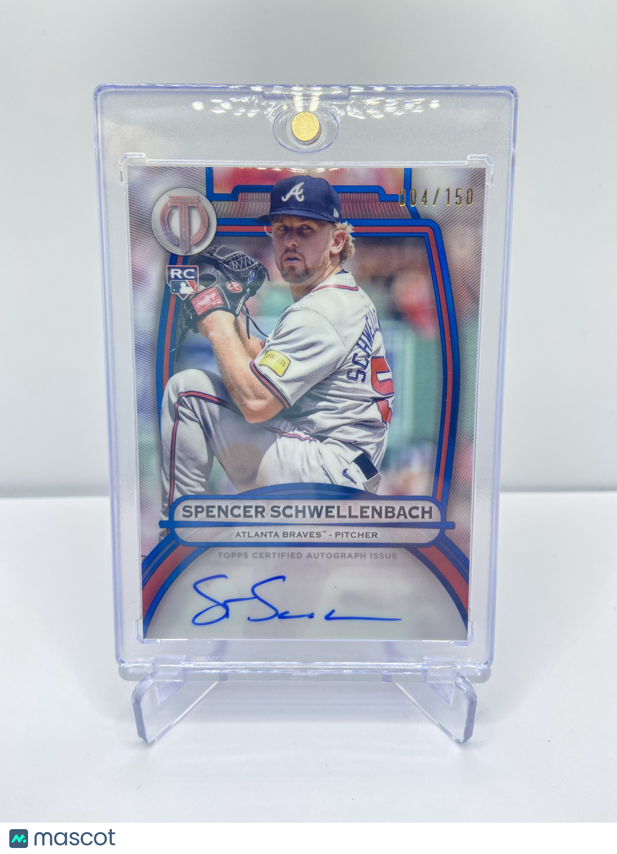 2025 TOPPS TRIBUTE SPENCER SCHWELLENBACH BLUE AUTO /150 ROOKIE RC BRAVES