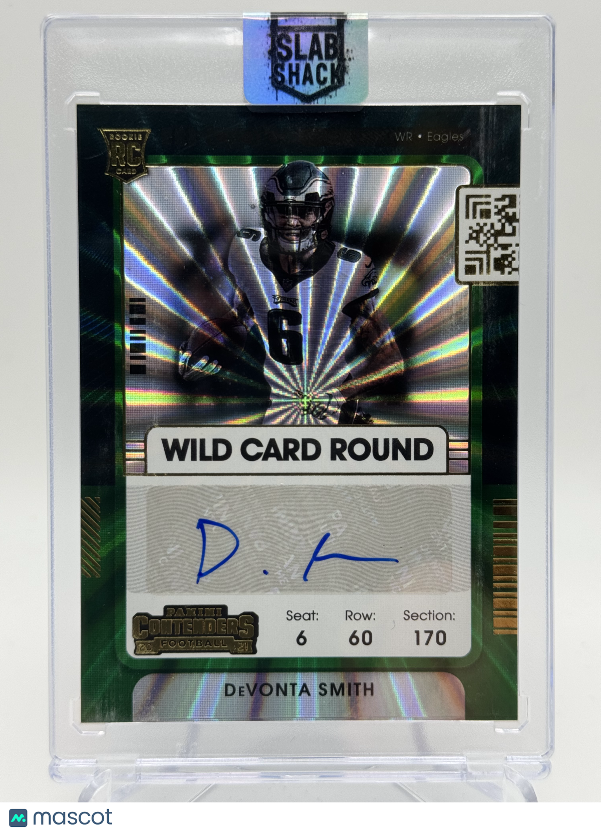 2021 CONTENDERS DEVONTA SMITH WILD CARD ROUND RC AUTO