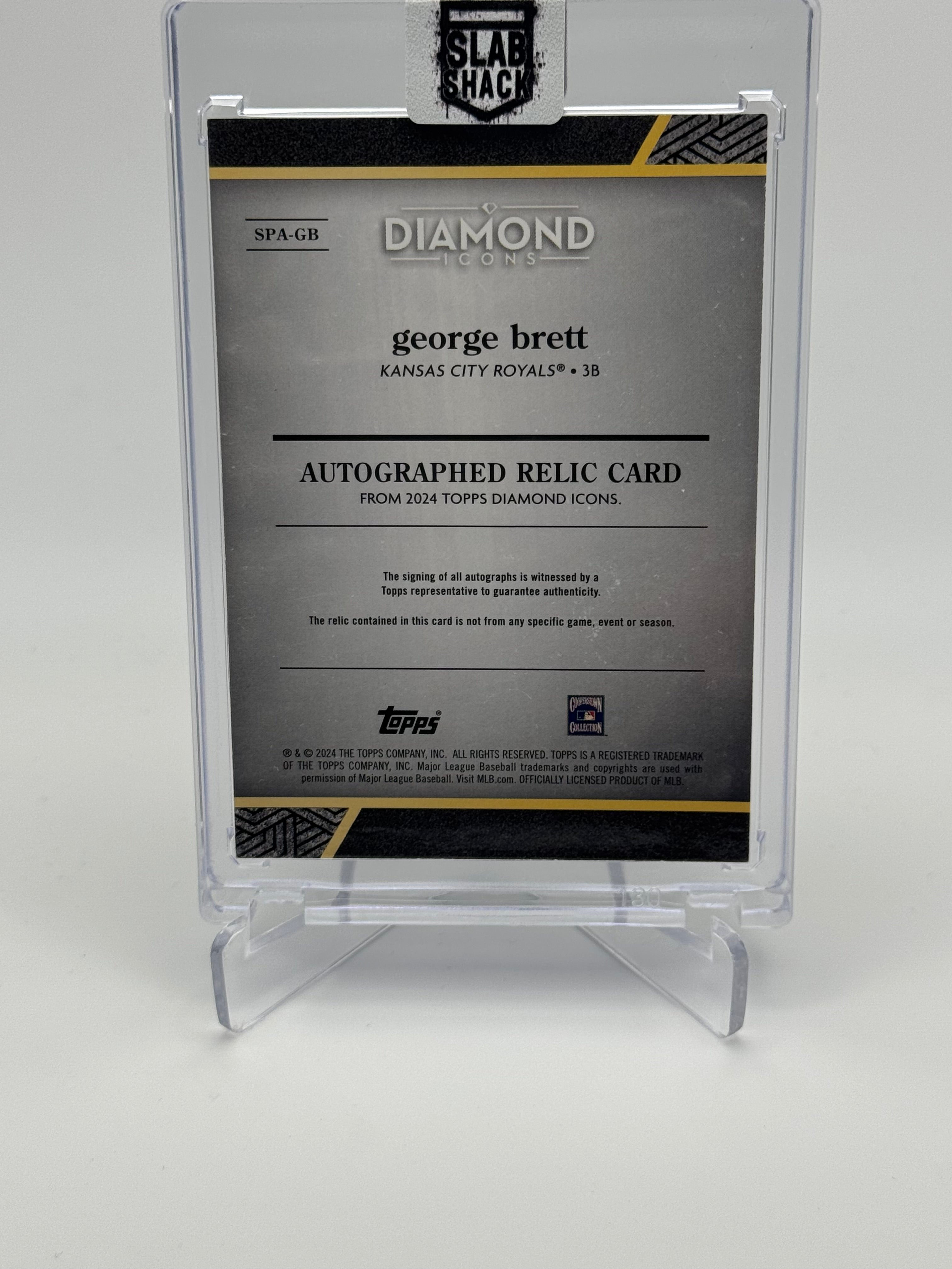 2024 TOPPS DIAMOND ICONS GEORGE BRETT GREEN PATCH AUTO /10 RELIC