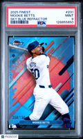 2025 Topps Finest Mookie Betts #231 Sky Blue Refractor 058/150 PSA 9