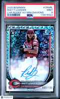2025 Bowman Rhett Lowder Chrome Rookie RC Auto Mini Diamond Refractor /100 PSA 9